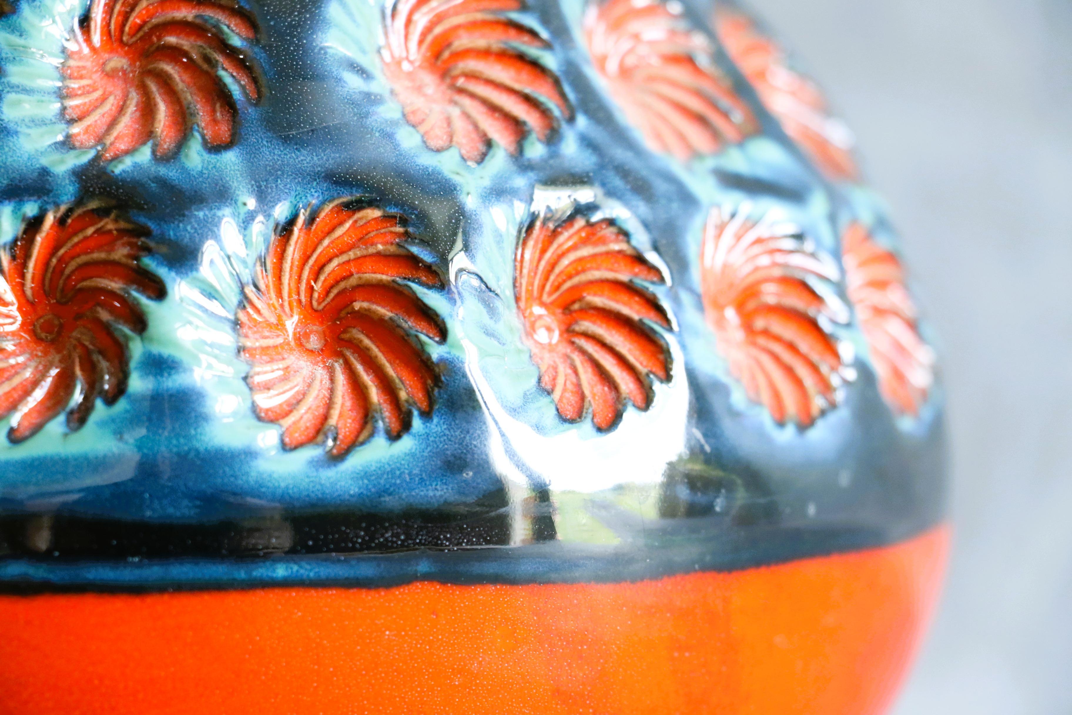Enameled Mid-Century Ceramic Table Lamp by Romacrea, Rome, Italy, 1960s For Sale