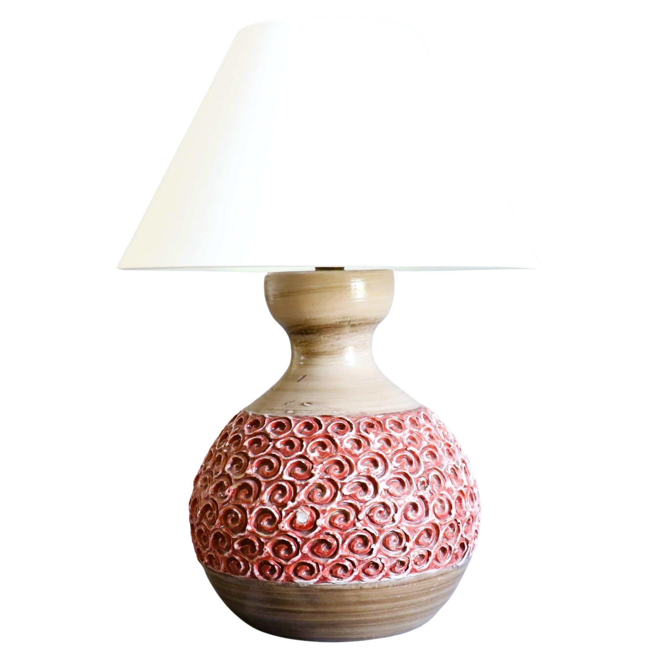 Mid-Century Ceramic Table Lamp by Romacrea, Rome, Italy, 1960s
