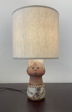 Mid-Century Ceramic Table Lamp by Thérèse Bataille, Dour Belgium