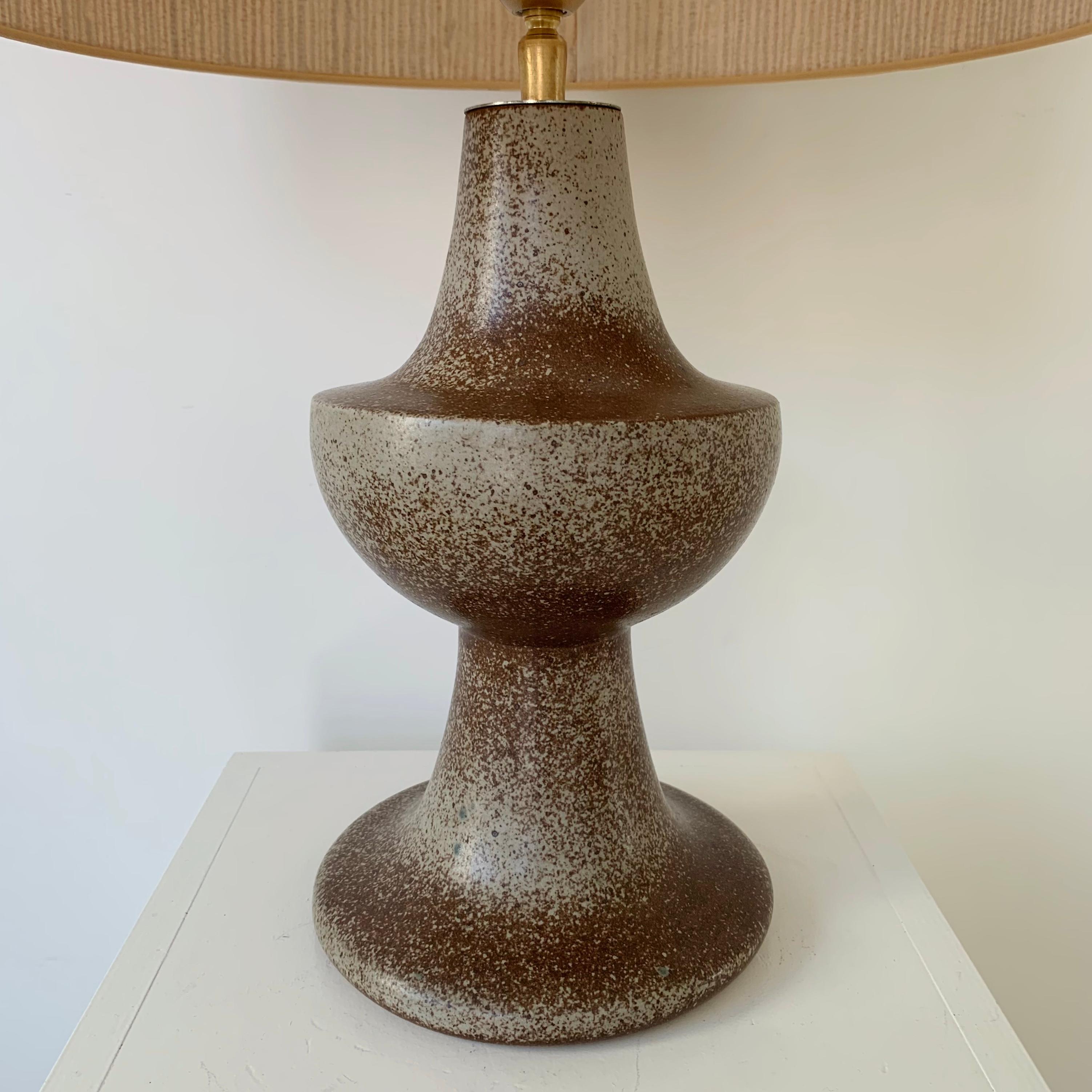 Enameled Midcentury Ceramic Table Lamp, circa 1960, France For Sale