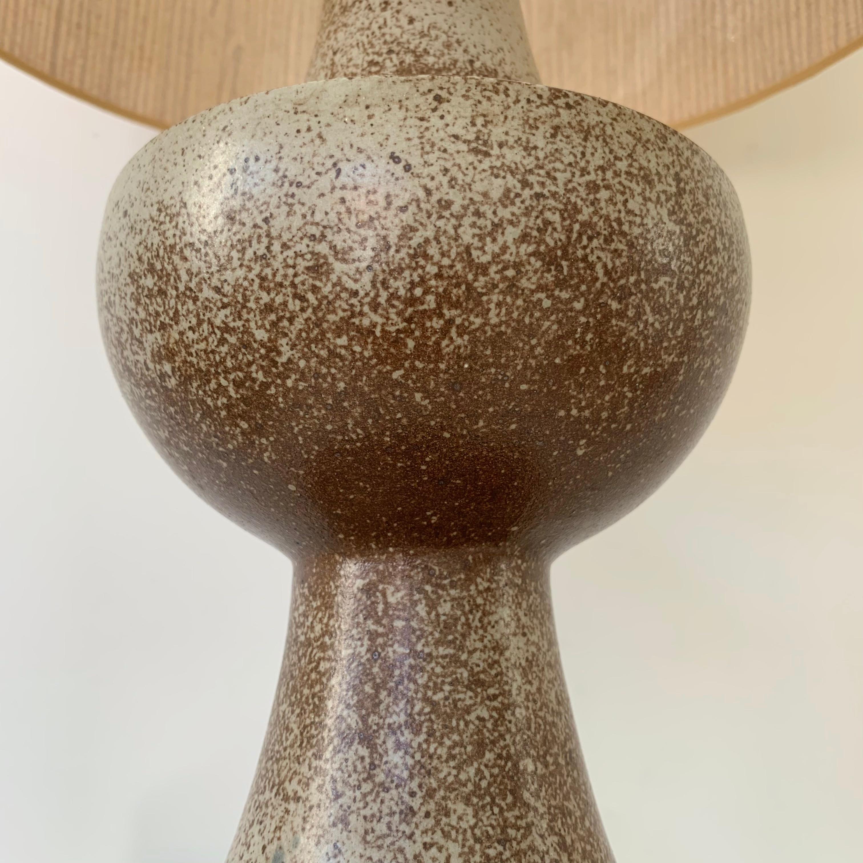 Straw Midcentury Ceramic Table Lamp, circa 1960, France For Sale