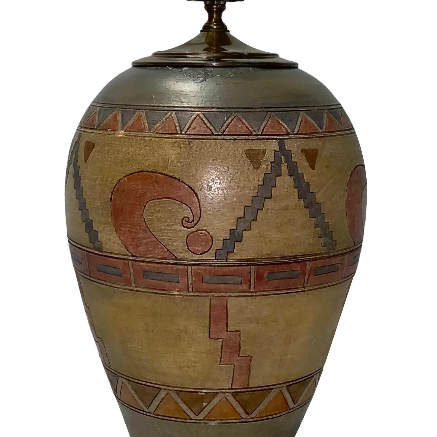 Keramik-Tischlampe aus der Jahrhundertmitte (amerikanisch) im Angebot