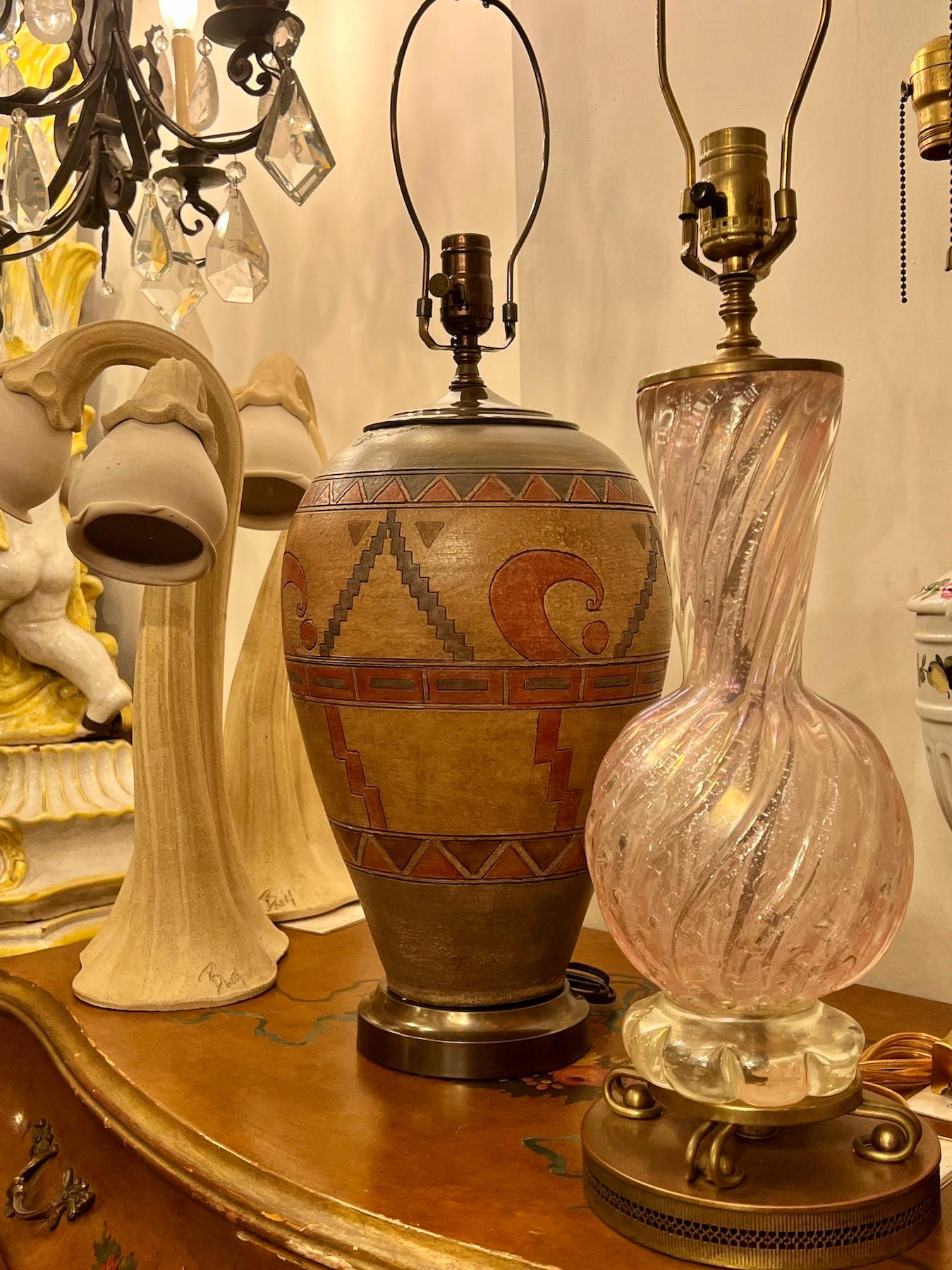 Keramik-Tischlampe aus der Jahrhundertmitte im Zustand „Gut“ im Angebot in New York, NY