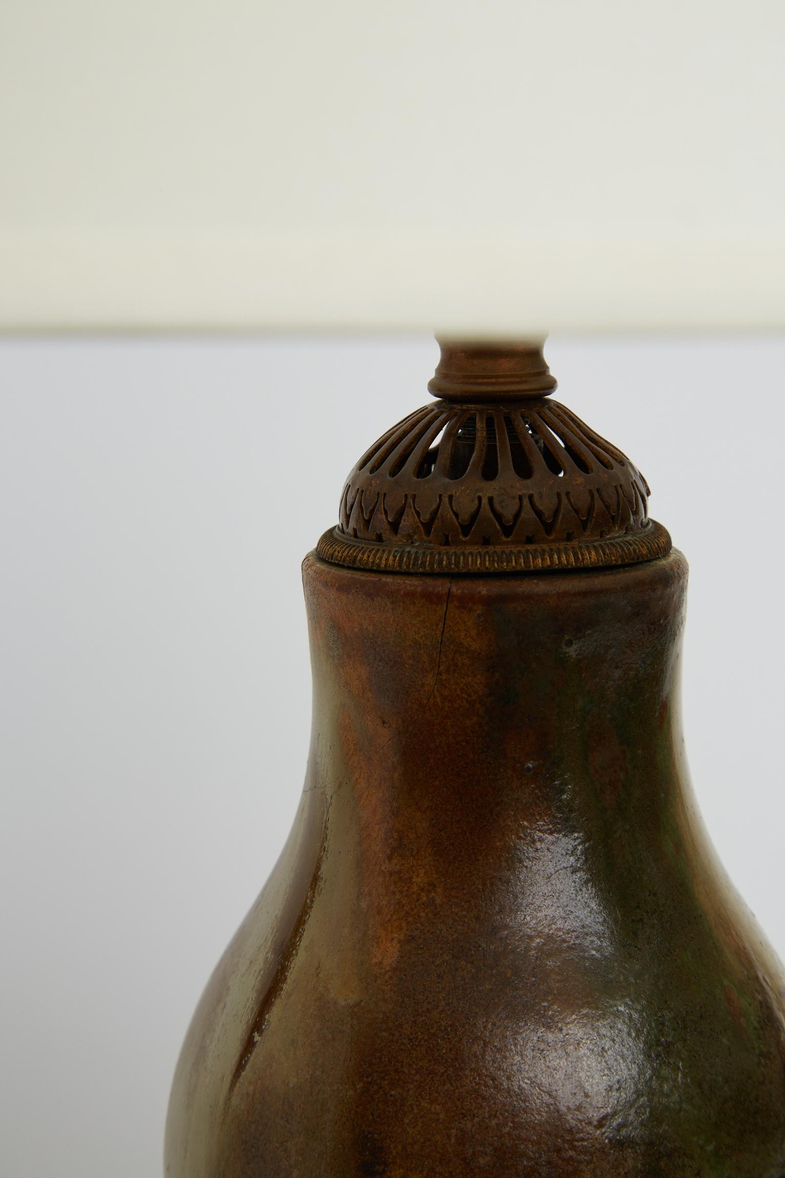 Brass Mid-Century Ceramic Table Lamp