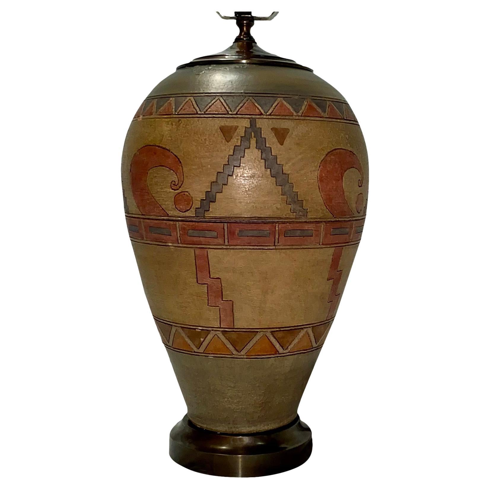 Keramik-Tischlampe aus der Jahrhundertmitte im Angebot