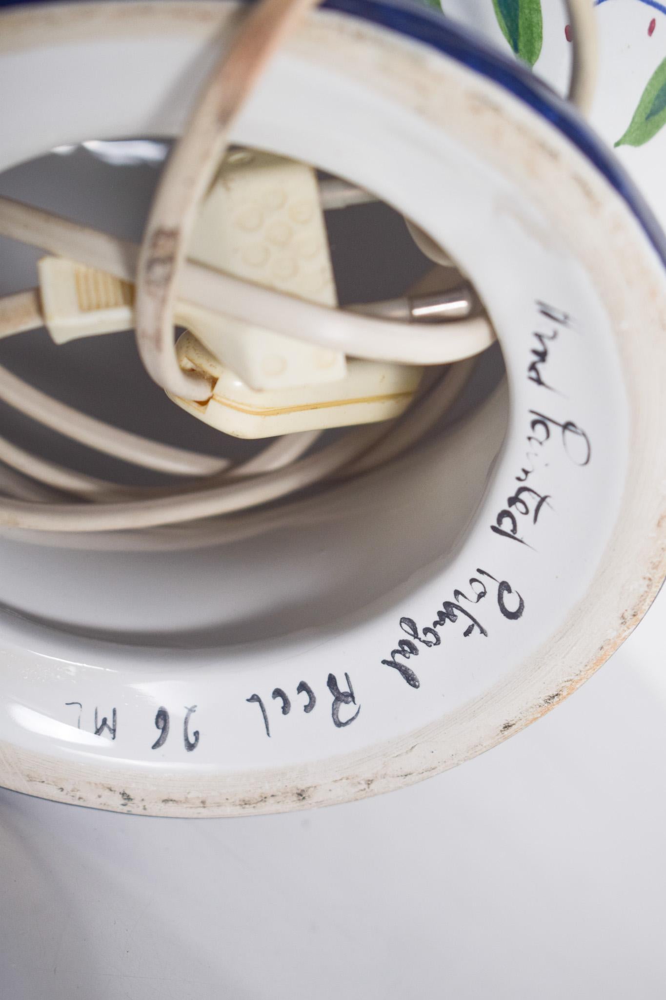 20th Century Mid-Century Ceramic Table Lamp in the Shape of a Pot For Sale