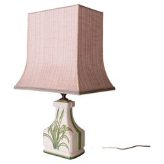 Mid-Century Ceramic Table Lamp with Pagoda Shaped Lampshade, France, 1960s
