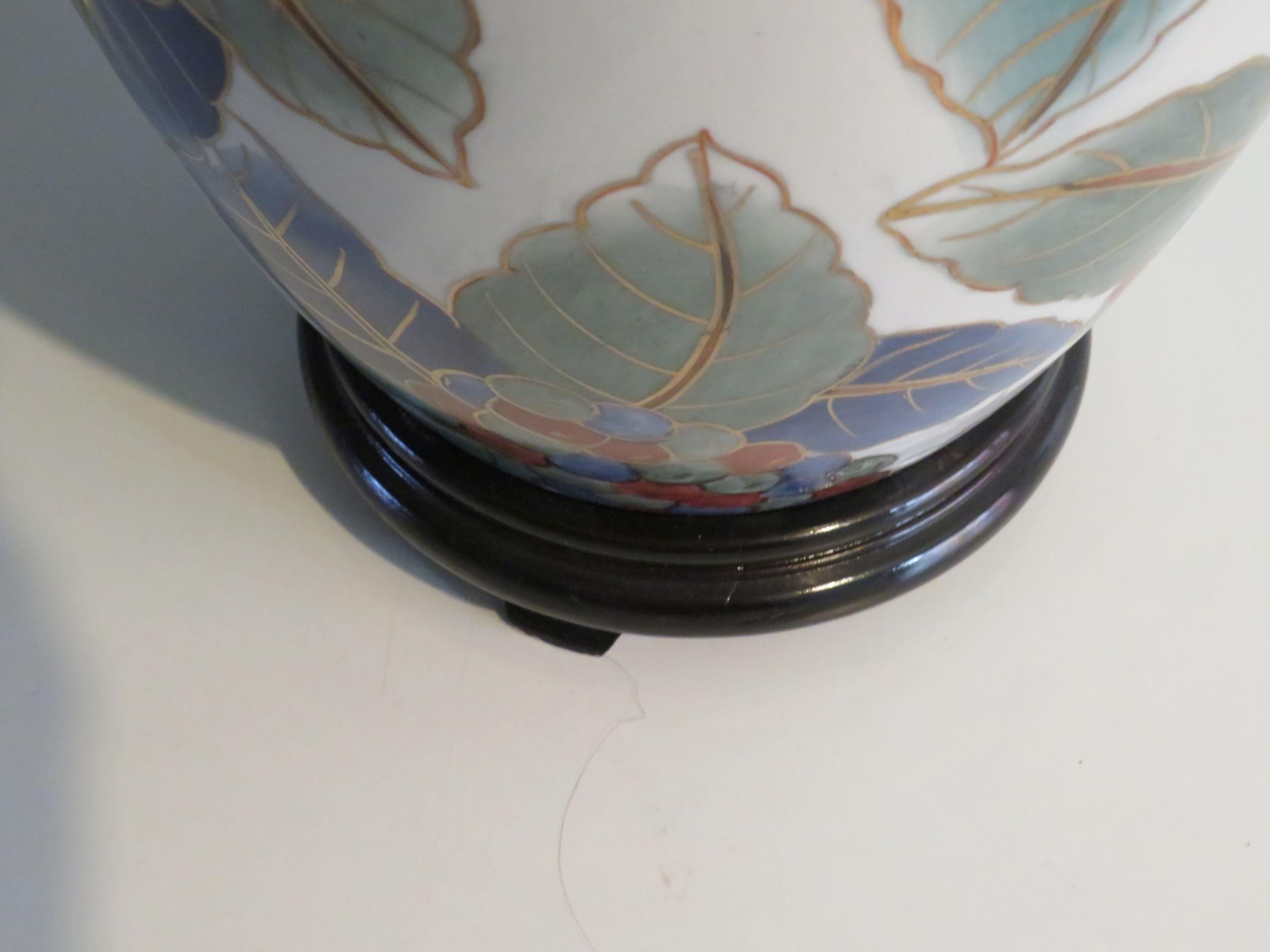 Keramik-Tischlampe aus der Mitte des Jahrhunderts mit Tangerine-Lampenschirm (Belgisch) im Angebot