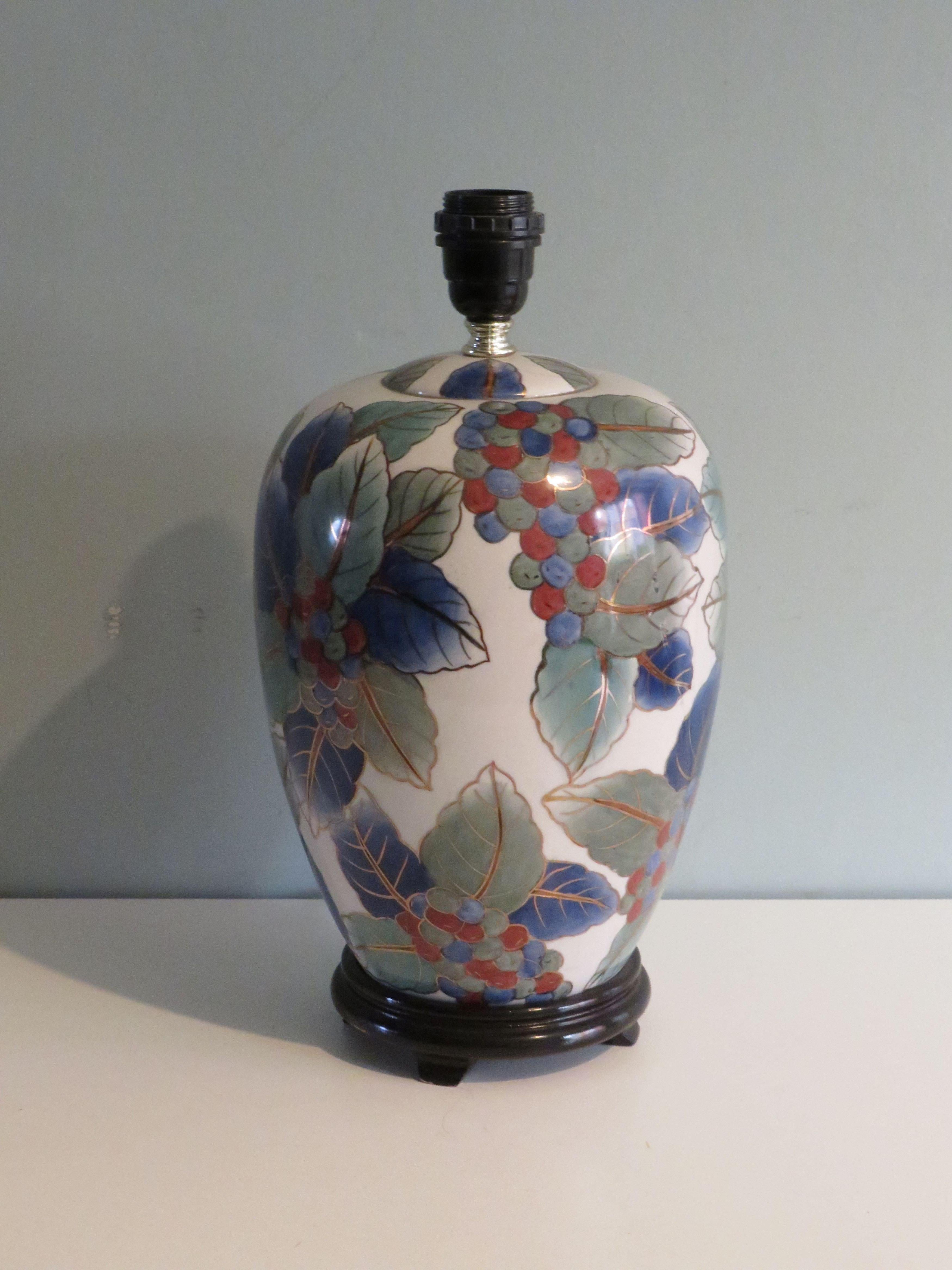 Keramik-Tischlampe aus der Mitte des Jahrhunderts mit Tangerine-Lampenschirm im Zustand „Gut“ im Angebot in Herentals, BE