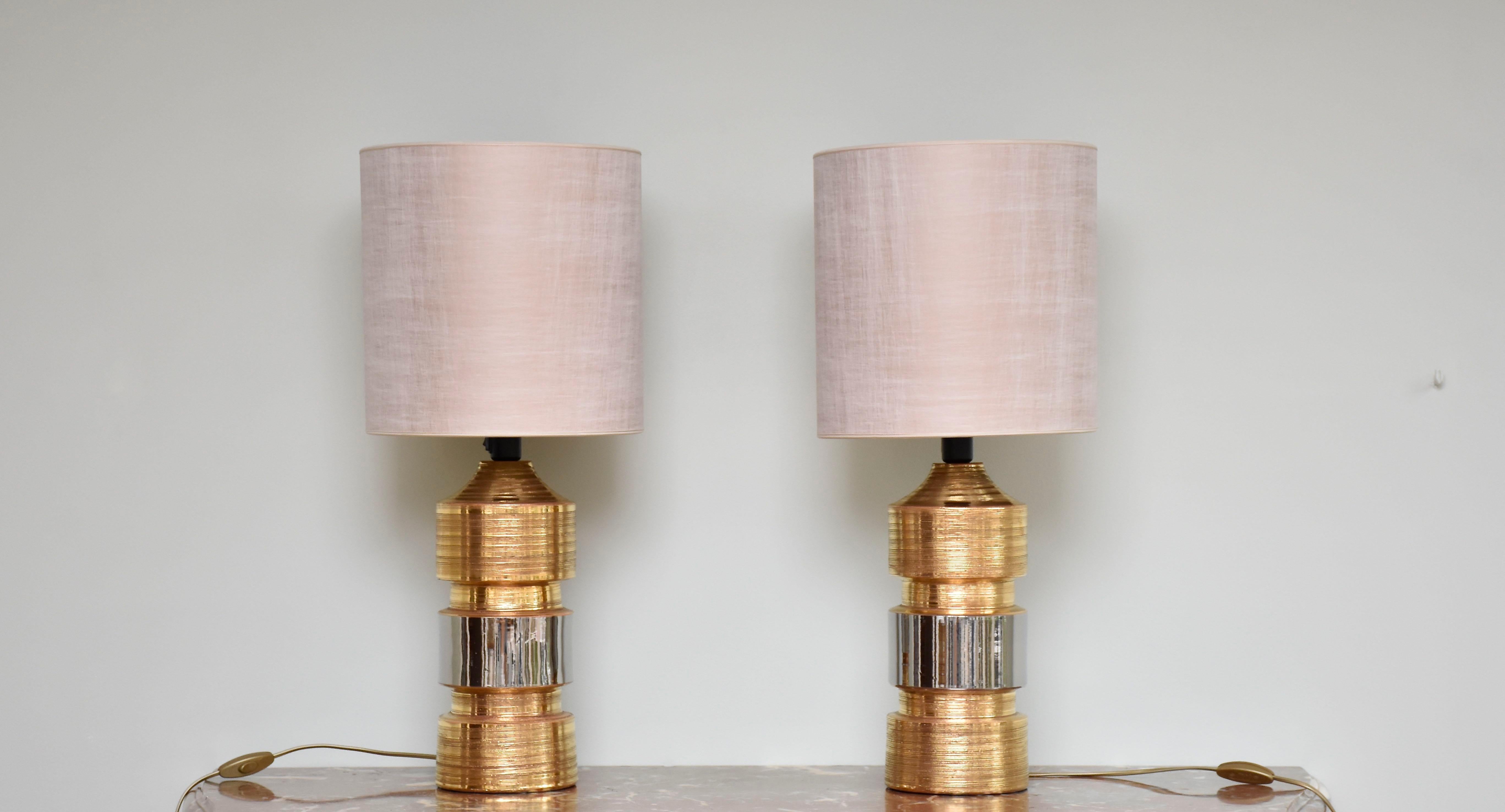 20th Century Mid-century ceramic table lamps by Bitossi for Bergboms For Sale