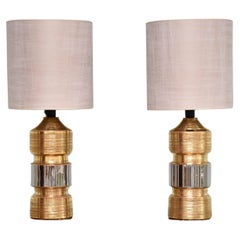 Mid-century ceramic table lamps by Bitossi for Bergboms