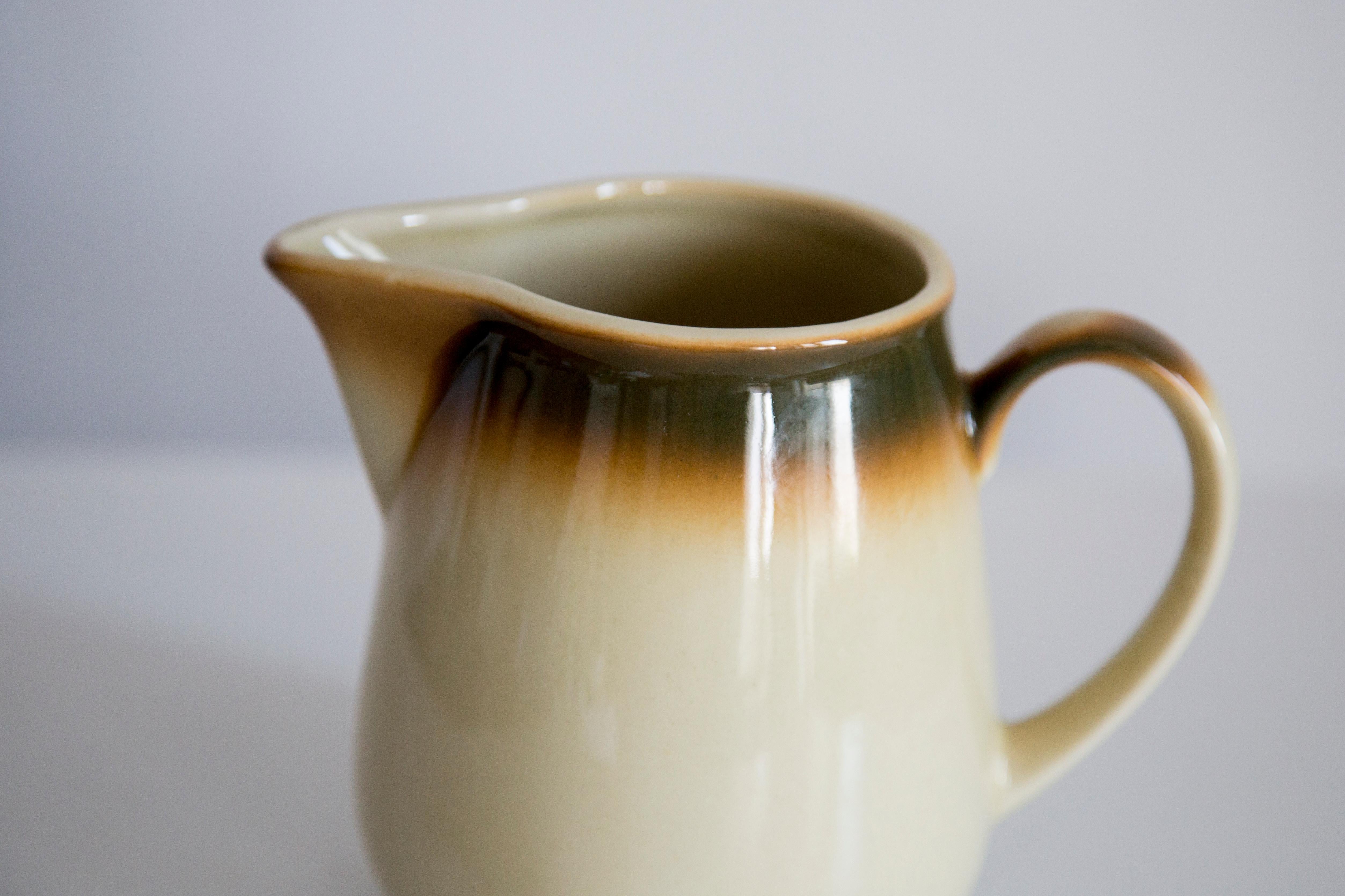 Hand-Painted Mid Century Ceramic Tea Milk Water Pot, Europe, 1960s For Sale