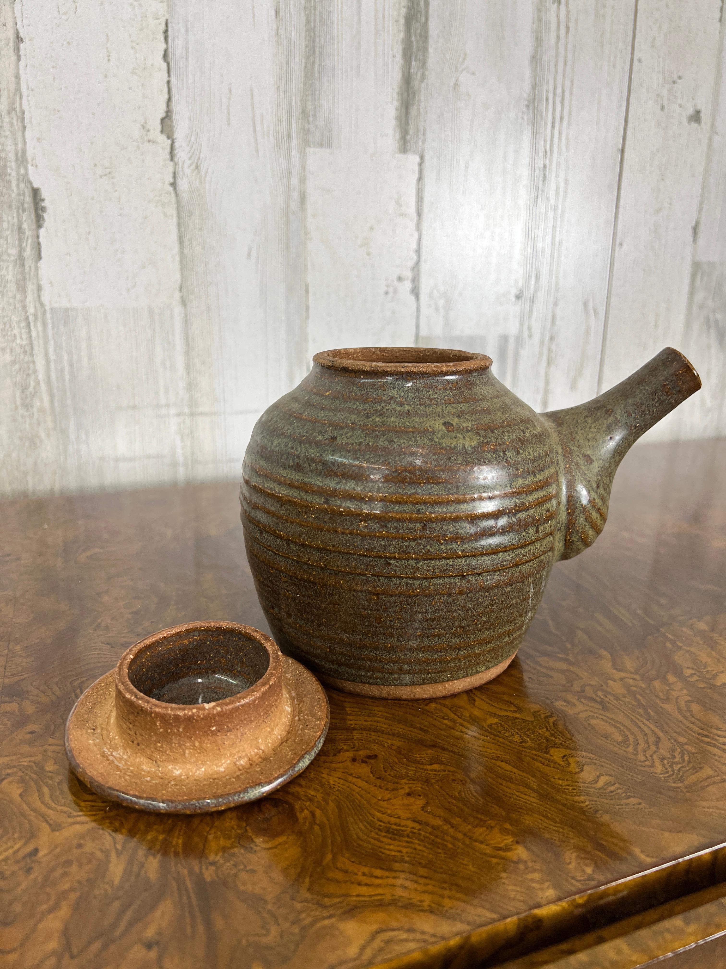 Clay Mid Century Ceramic Tea Pot For Sale