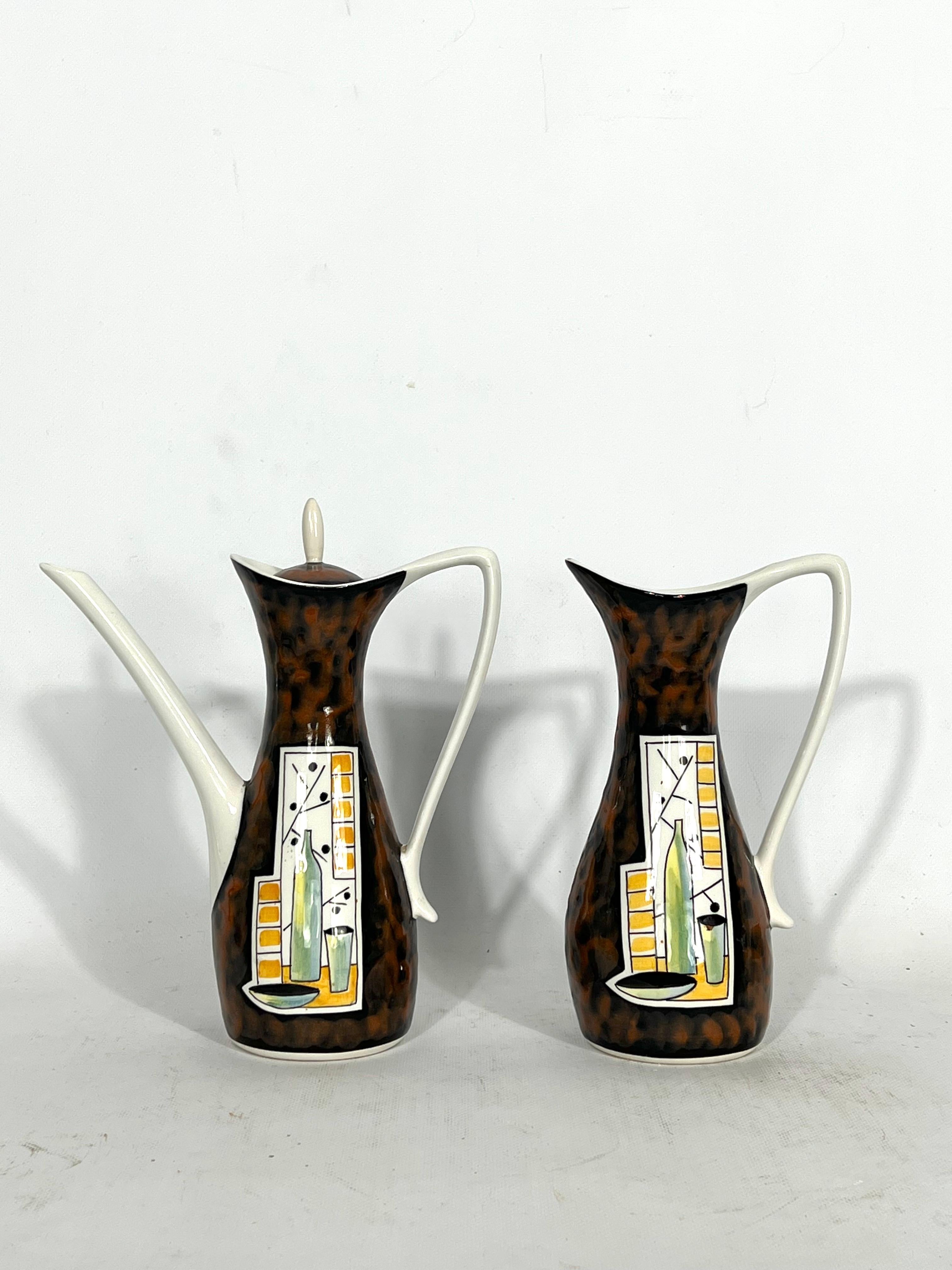 Mid-Century Ceramic Teapot Set by Alfa Ceramiche, Italy, 1950s For Sale 3