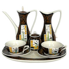 Mid-Century Ceramic Teapot Set by Alfa Ceramiche, Italy, 1950s
