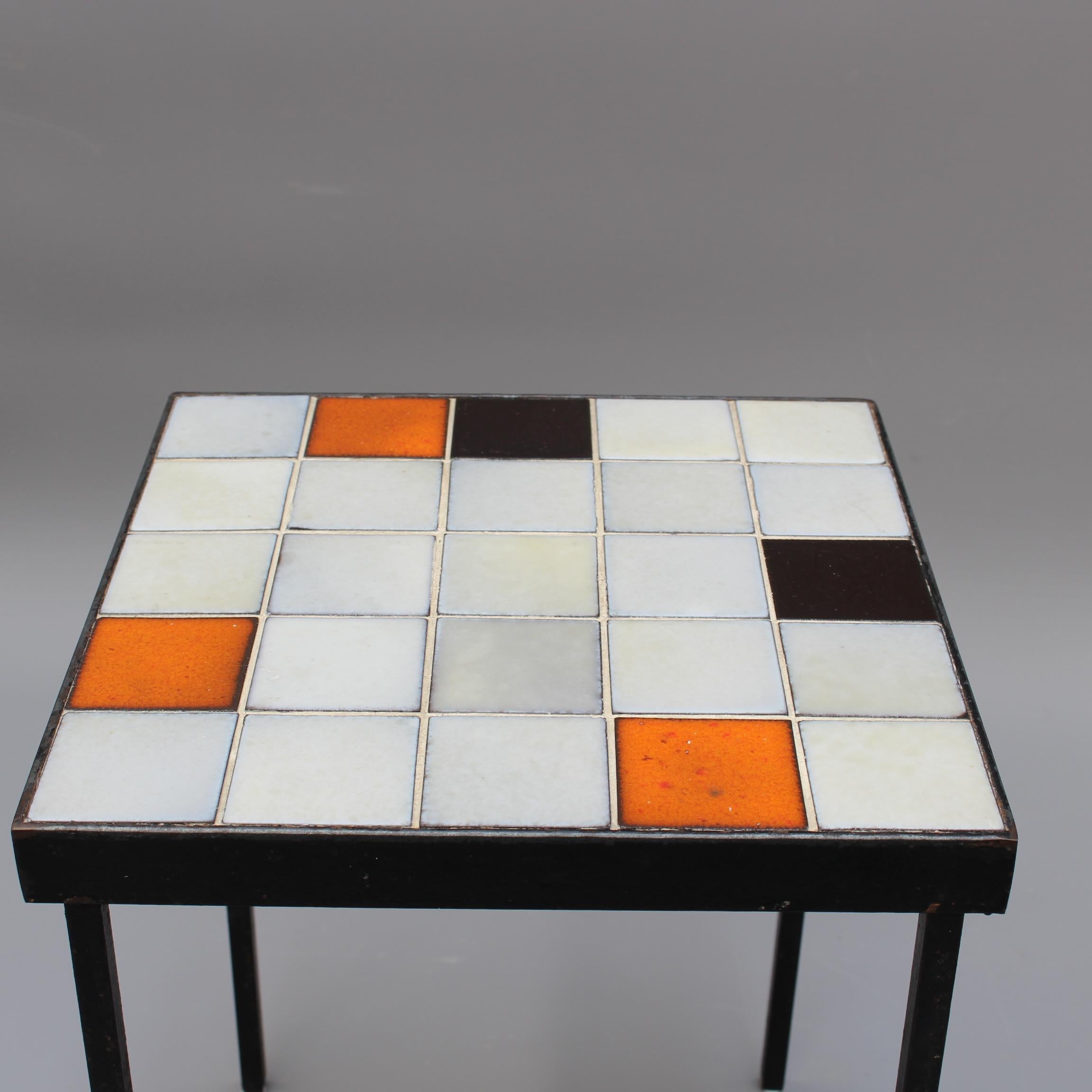 Midcentury Ceramic Tiled Side Table by Mado Jolain 'circa 1950s' 3