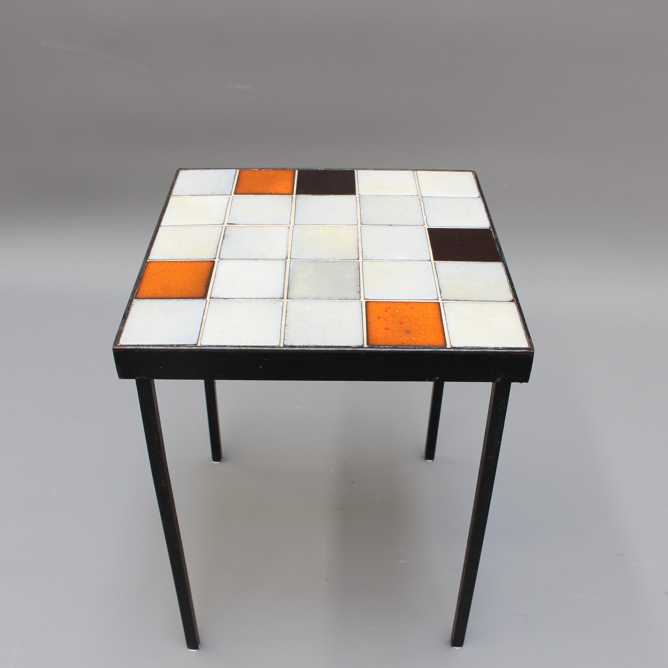 Midcentury Ceramic Tiled Side Table by Mado Jolain 'circa 1950s' 4