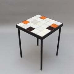 Midcentury Ceramic Tiled Side Table by Mado Jolain 'circa 1950s'