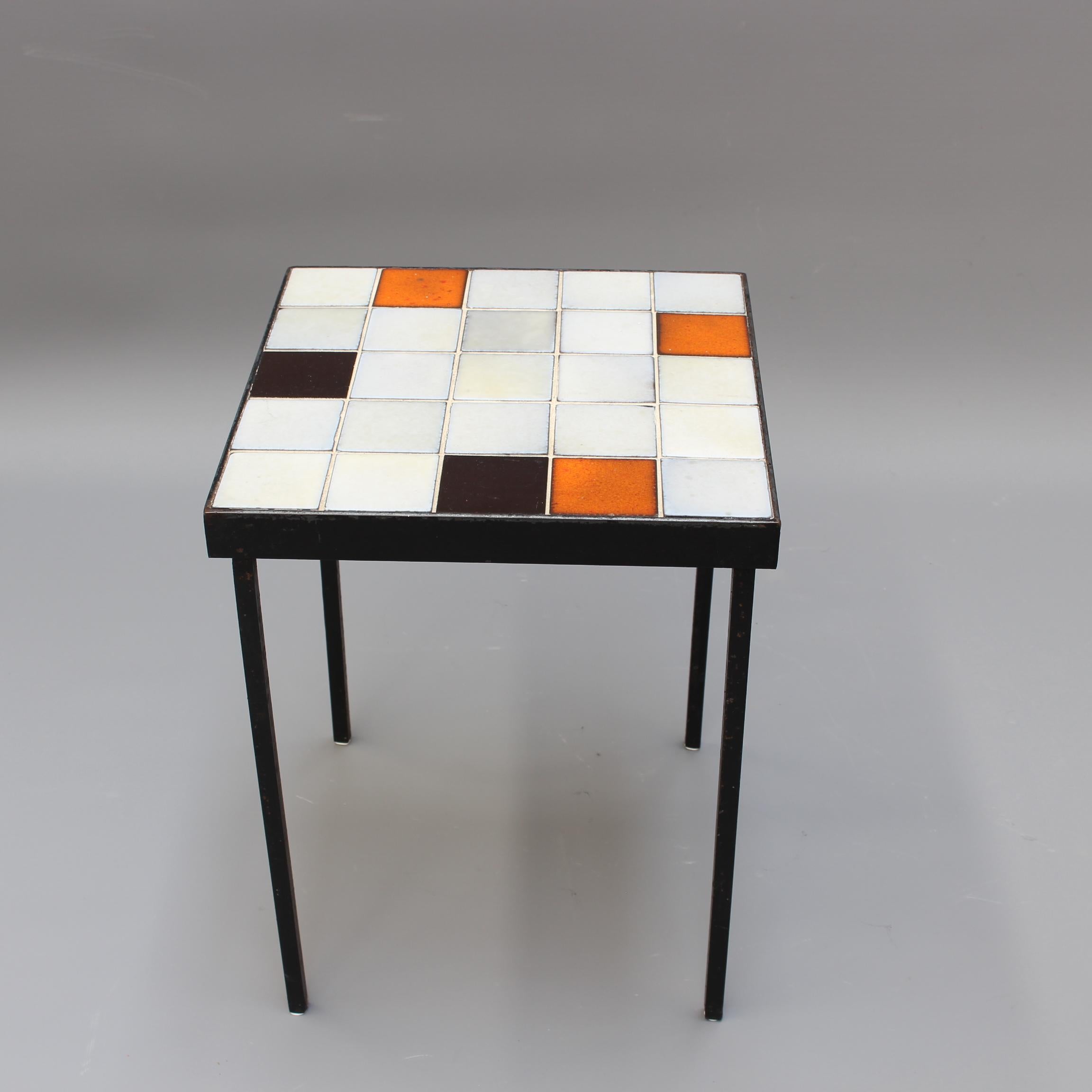 Mid-Century Modern Midcentury Ceramic Tiled Side Table by Mado Jolain 'circa 1950s'