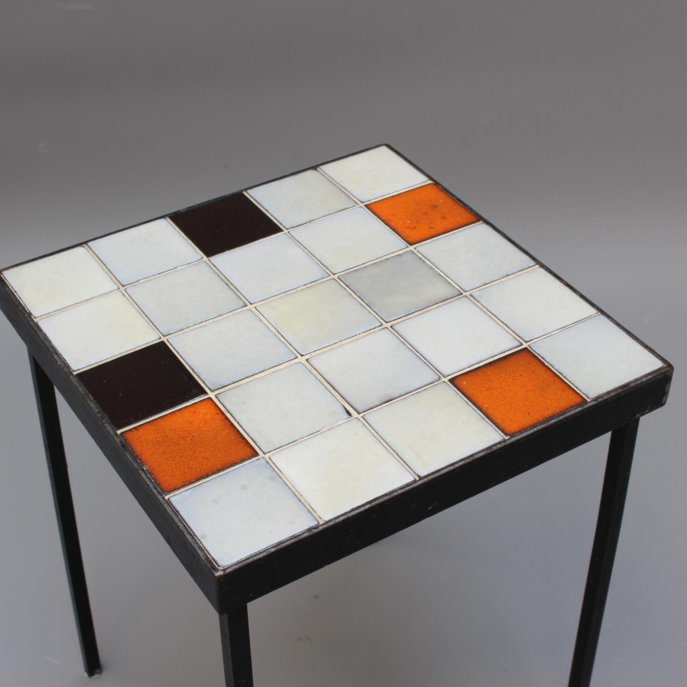 Midcentury Ceramic Tiled Side Table by Mado Jolain 'circa 1950s' In Fair Condition In London, GB