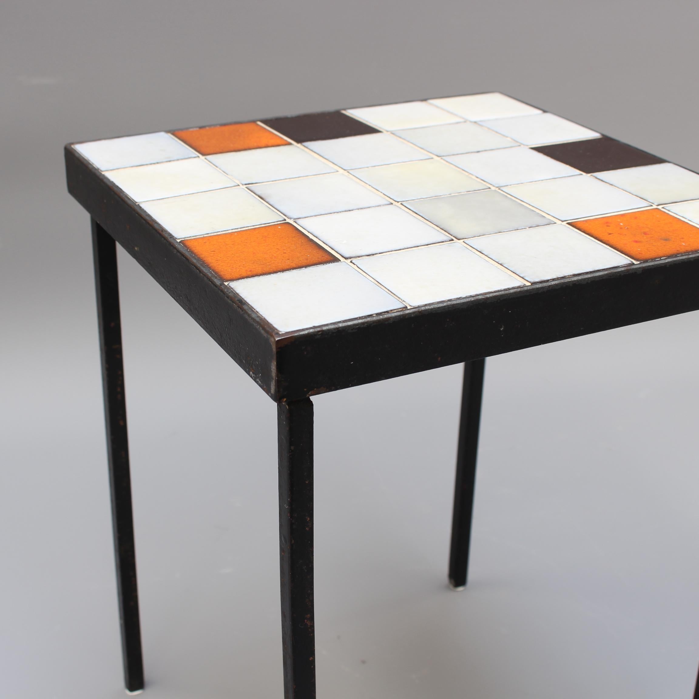 Midcentury Ceramic Tiled Side Table by Mado Jolain 'circa 1950s' 1