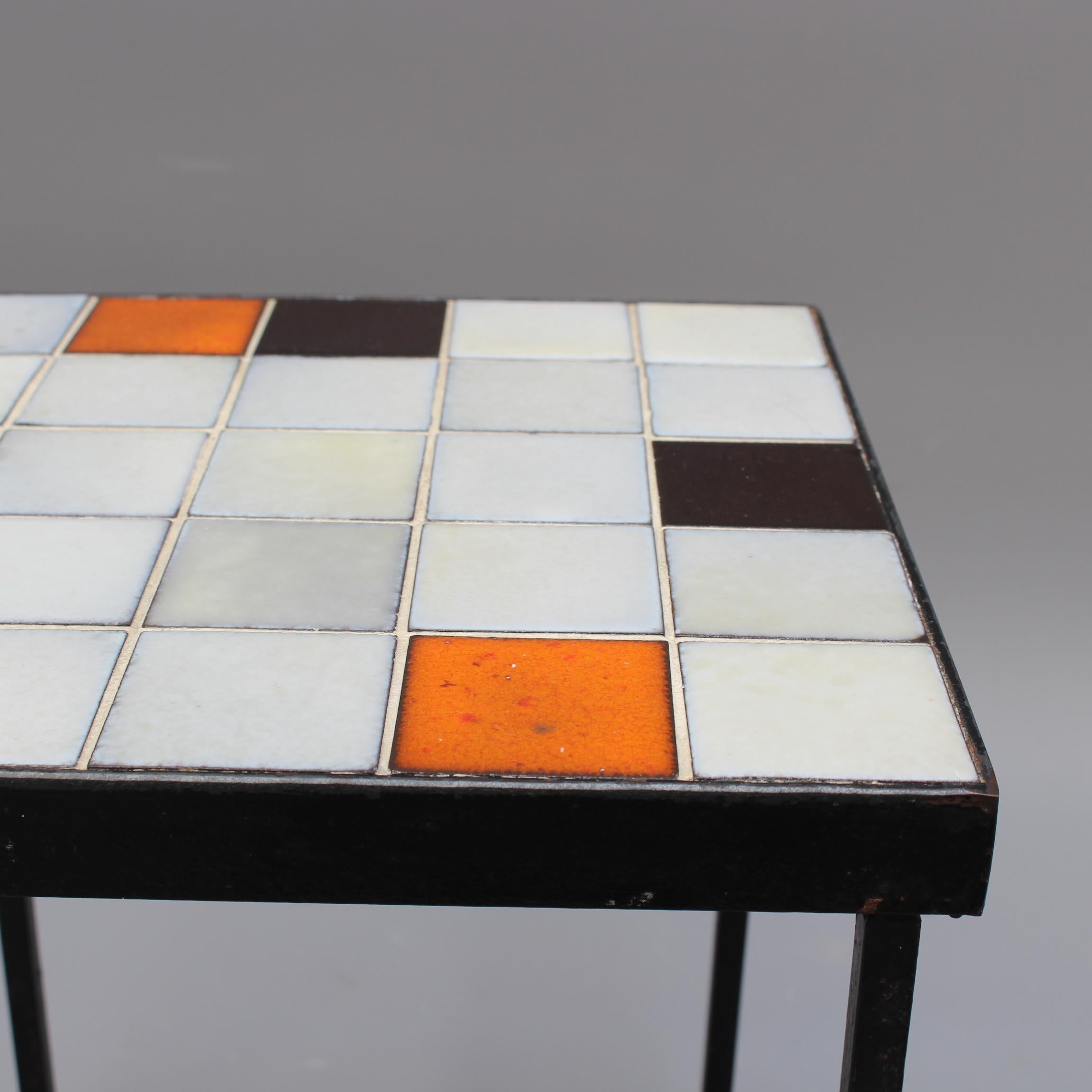 Midcentury Ceramic Tiled Side Table by Mado Jolain 'circa 1950s' 2