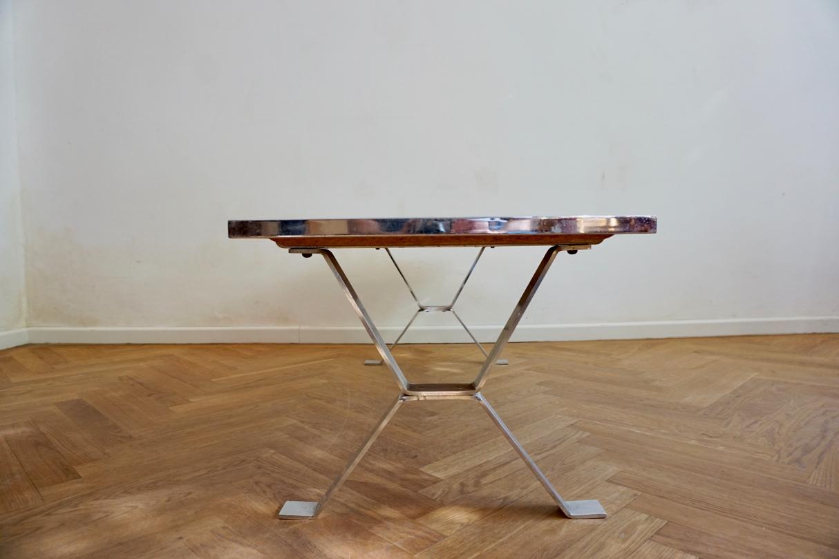 Midcentury Ceramic Top Chrome Coffee Table from Adri Belgique, 1960s 3