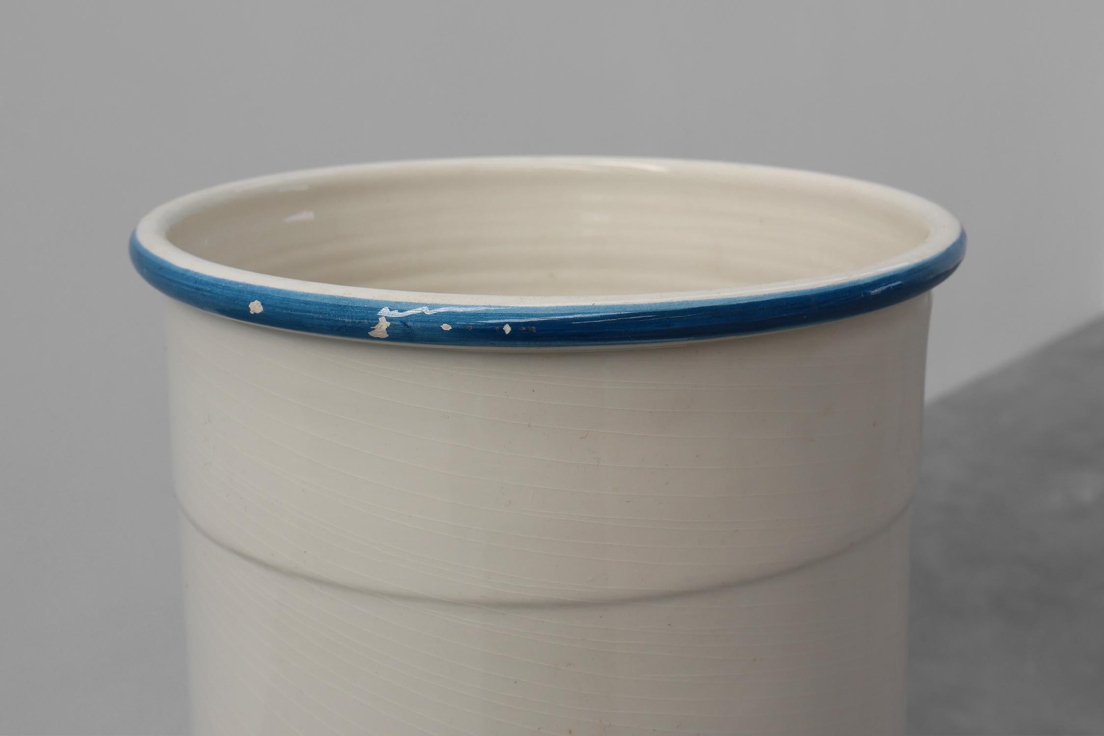 Ceramic Mid-century ceramic umbrella stand with painted decorations, Italy 1950s For Sale