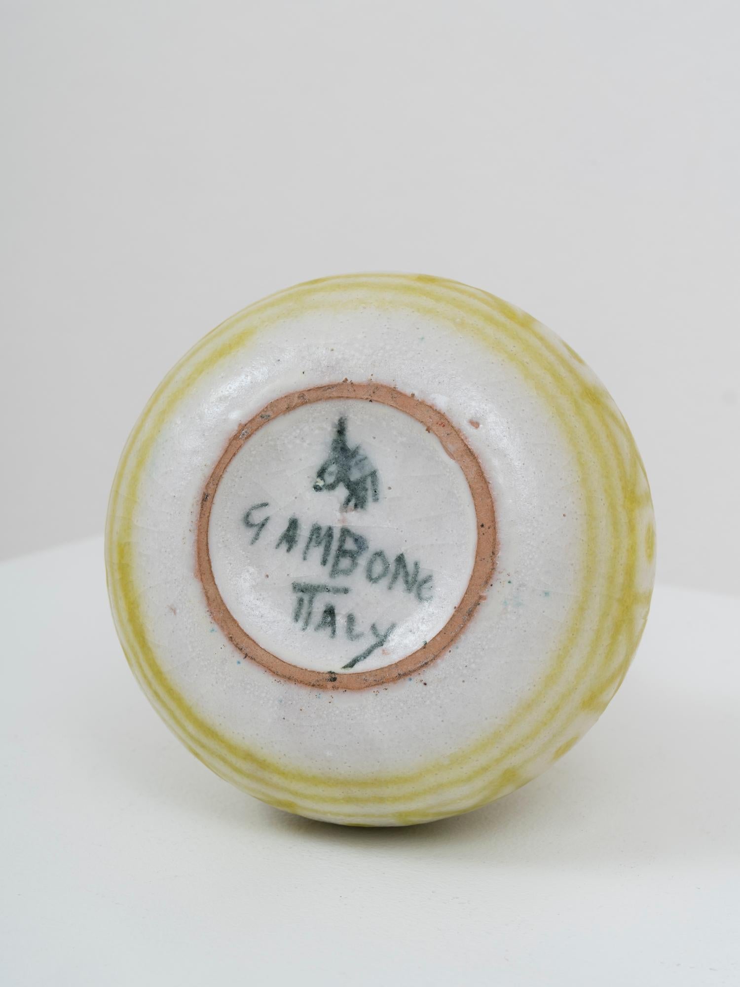 Enameled Mid-Century Ceramic Vase by Guido Gambone for La Tirrena For Sale