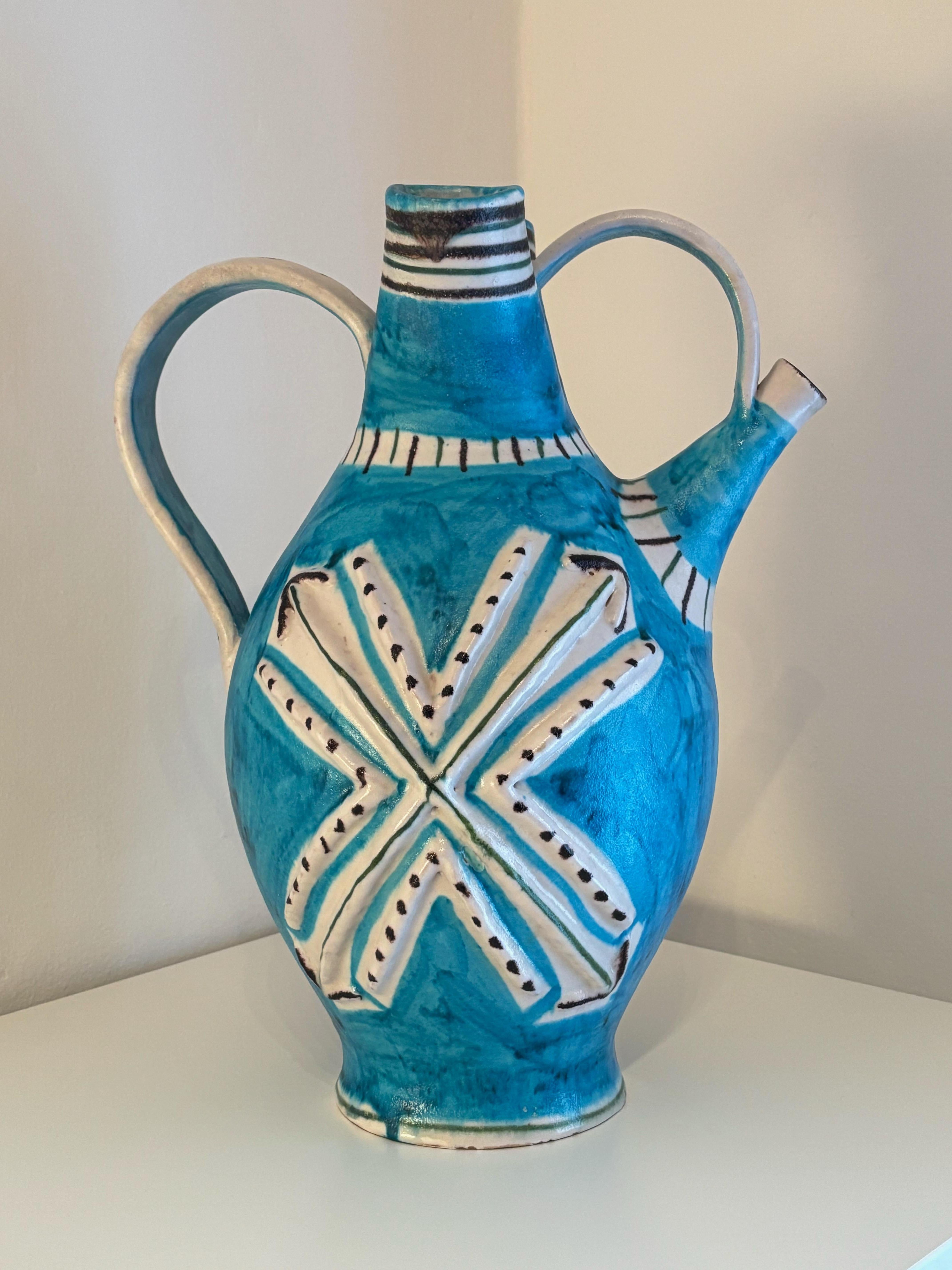 Mid-Century moderno Vaso in ceramica di metà secolo di Guido Gambone in vendita