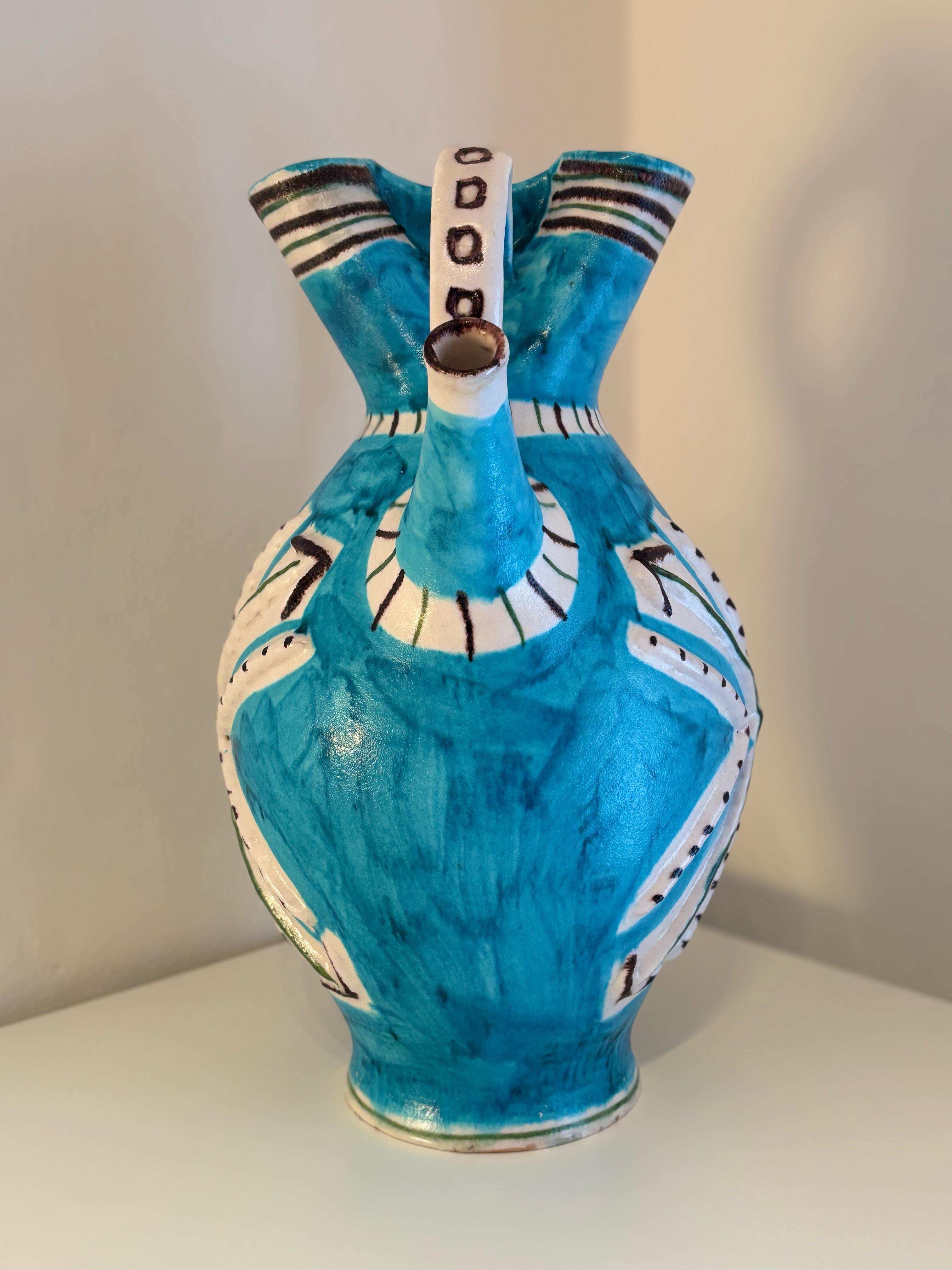 Italiano Vaso in ceramica di metà secolo di Guido Gambone in vendita