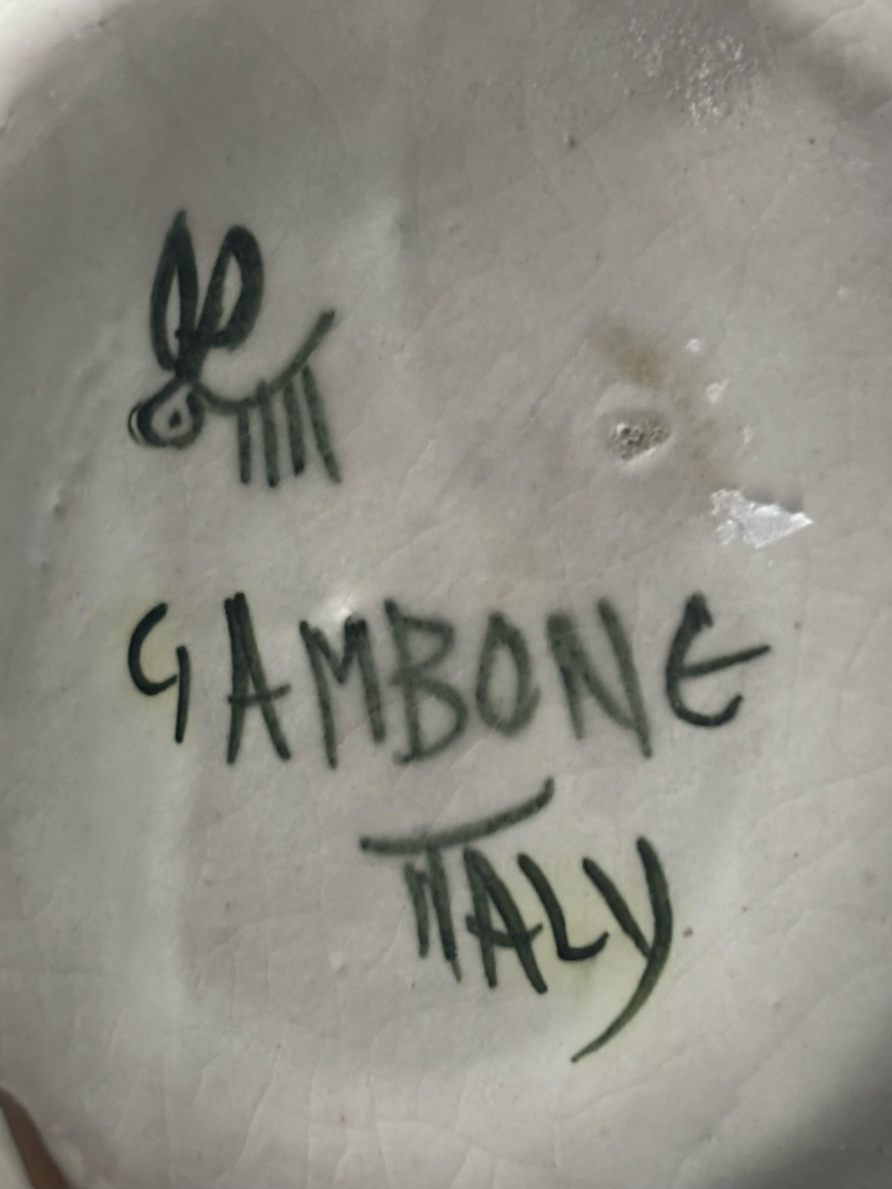 Metà XX secolo Vaso in ceramica di metà secolo di Guido Gambone in vendita