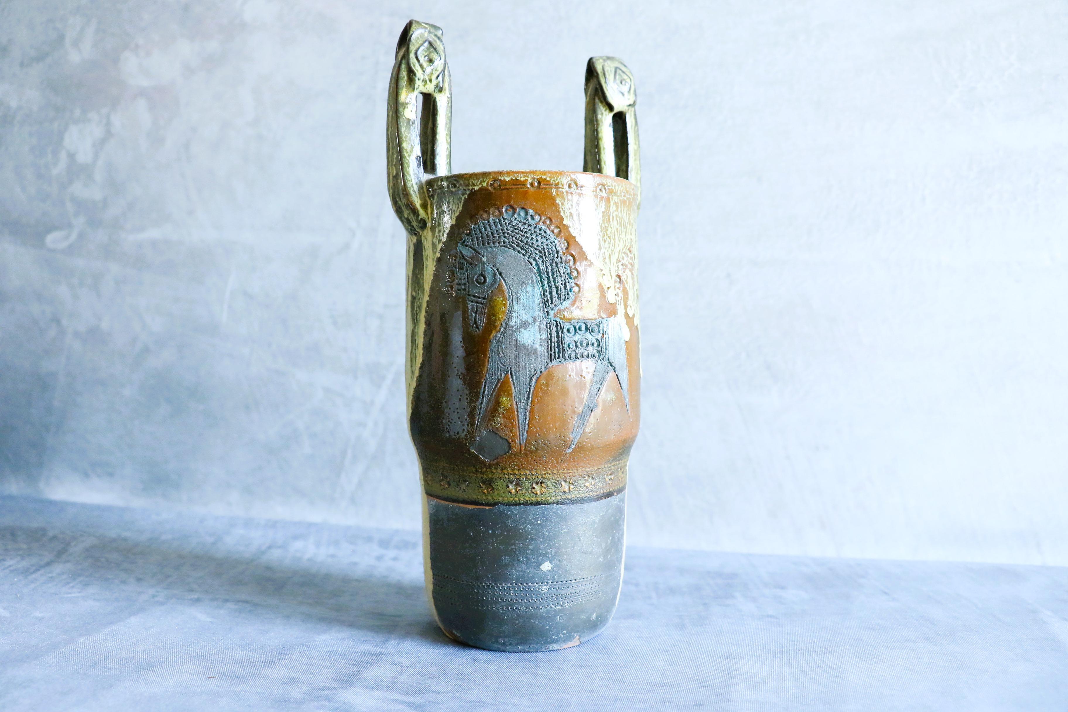 Mid-Century Modern Mid-Century Ceramic Vase by Romacrea, Rome, Italy, 1960s For Sale