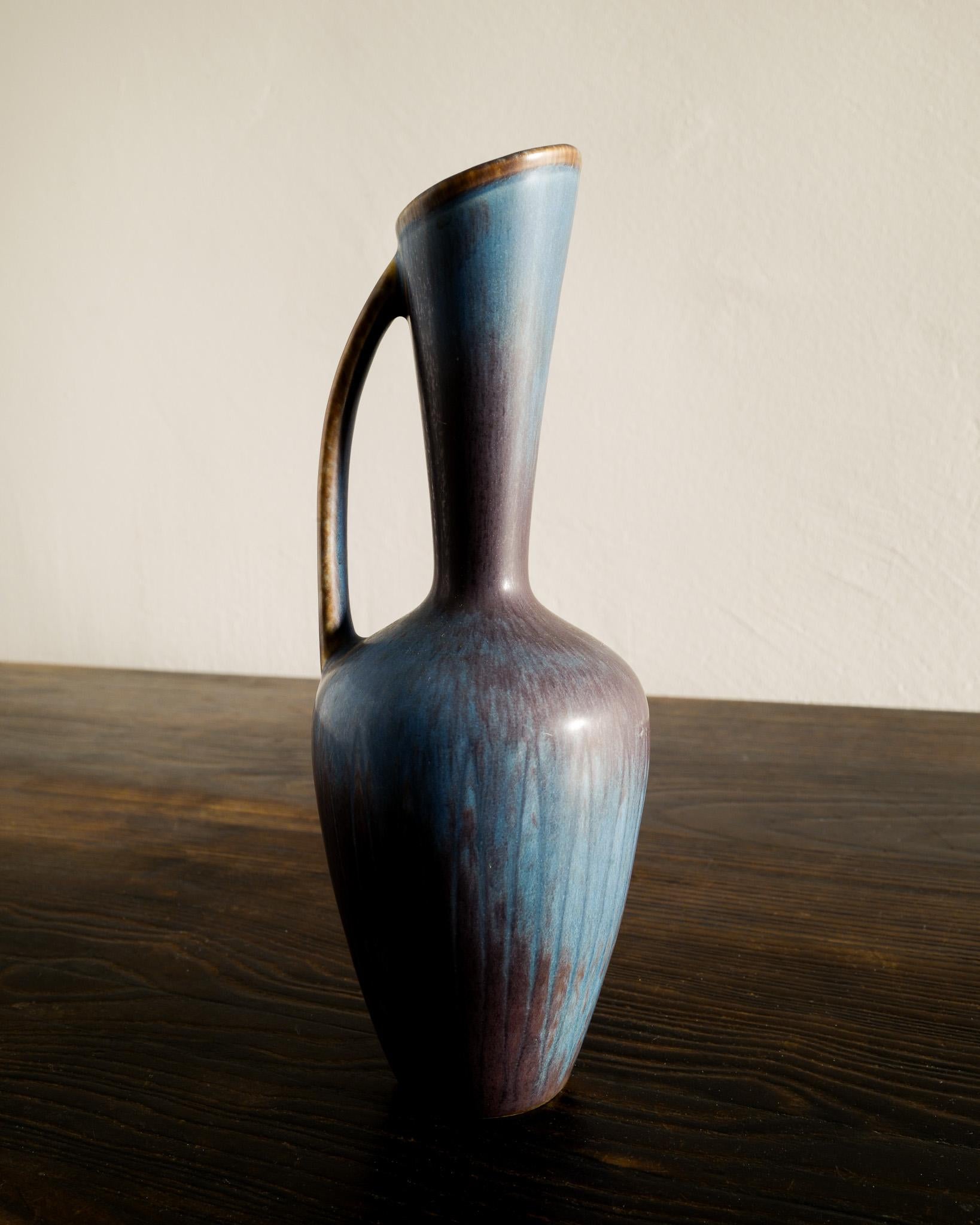 Scandinavian Modern Mid Century Ceramic Vase Pitcher by Gunnar Nylund for Rörstrand Sweden 1950s  For Sale