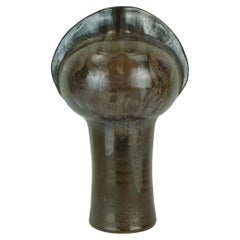 Vintage Midcentury Ceramic Vase Sculptural Shape Fritz Van Daalen 1960s