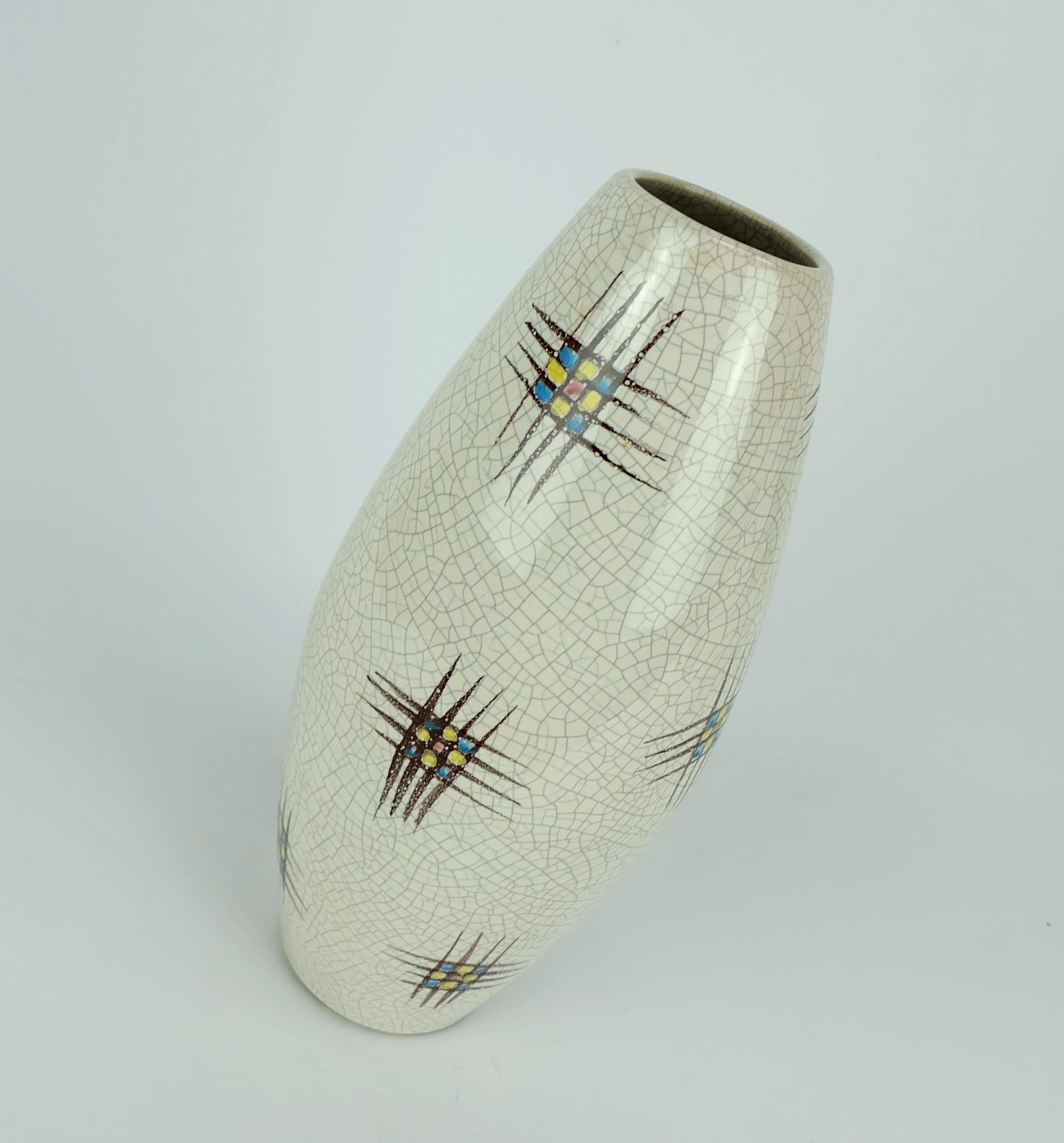 VASO de cerámica de mediados de siglo silberdistel decoración abstracta esmalte craquelé 125/30 WPG en Bueno estado para la venta en Mannheim, DE