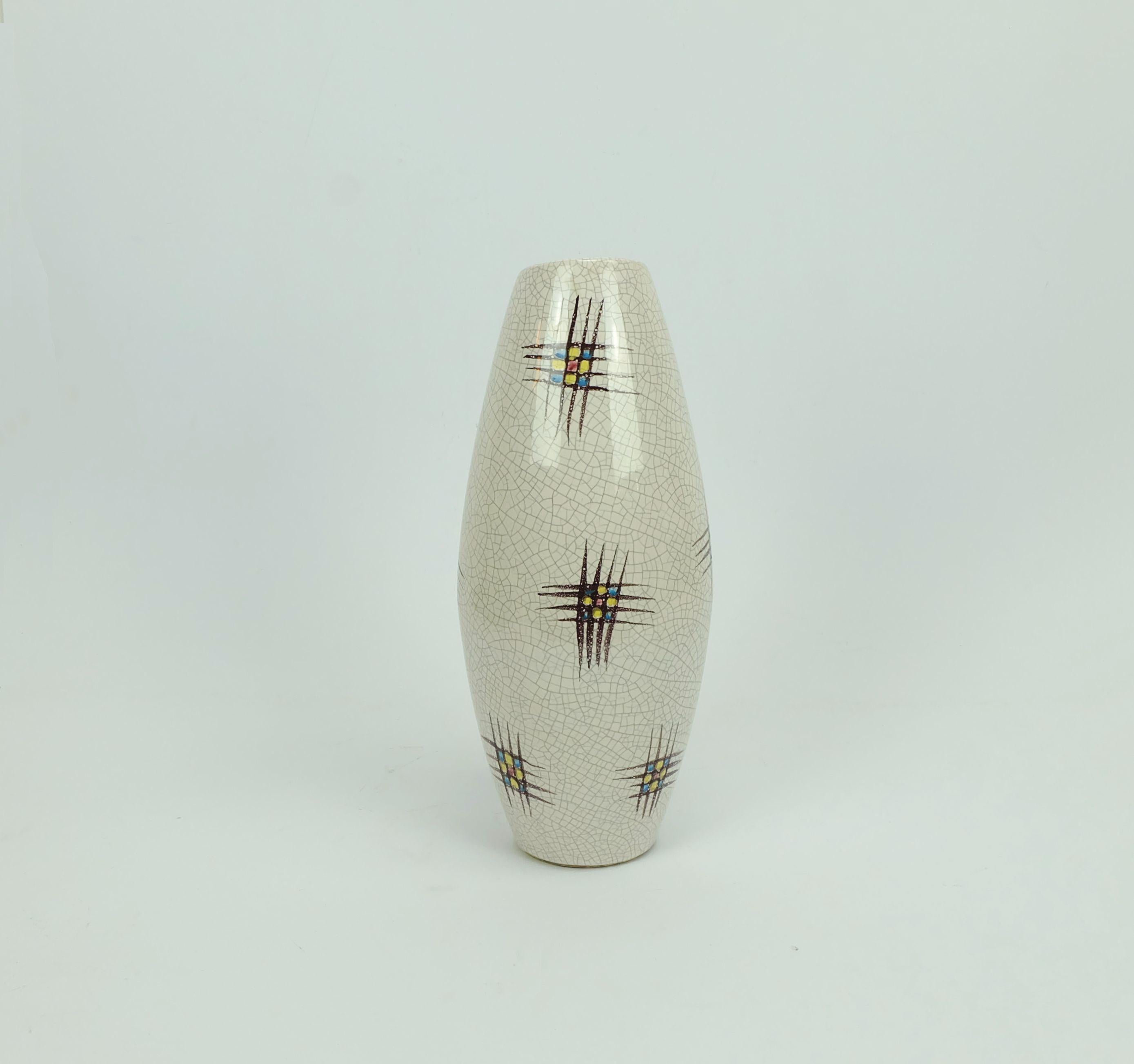 VASO de cerámica de mediados de siglo silberdistel decoración abstracta esmalte craquelé 125/30 WPG en venta 2