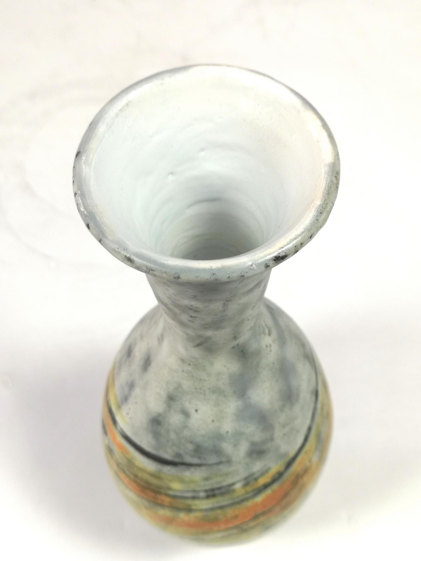 Mid-Century Ceramic Vase with Expressive Decor by Livia Gorka, 1970's For Sale 1