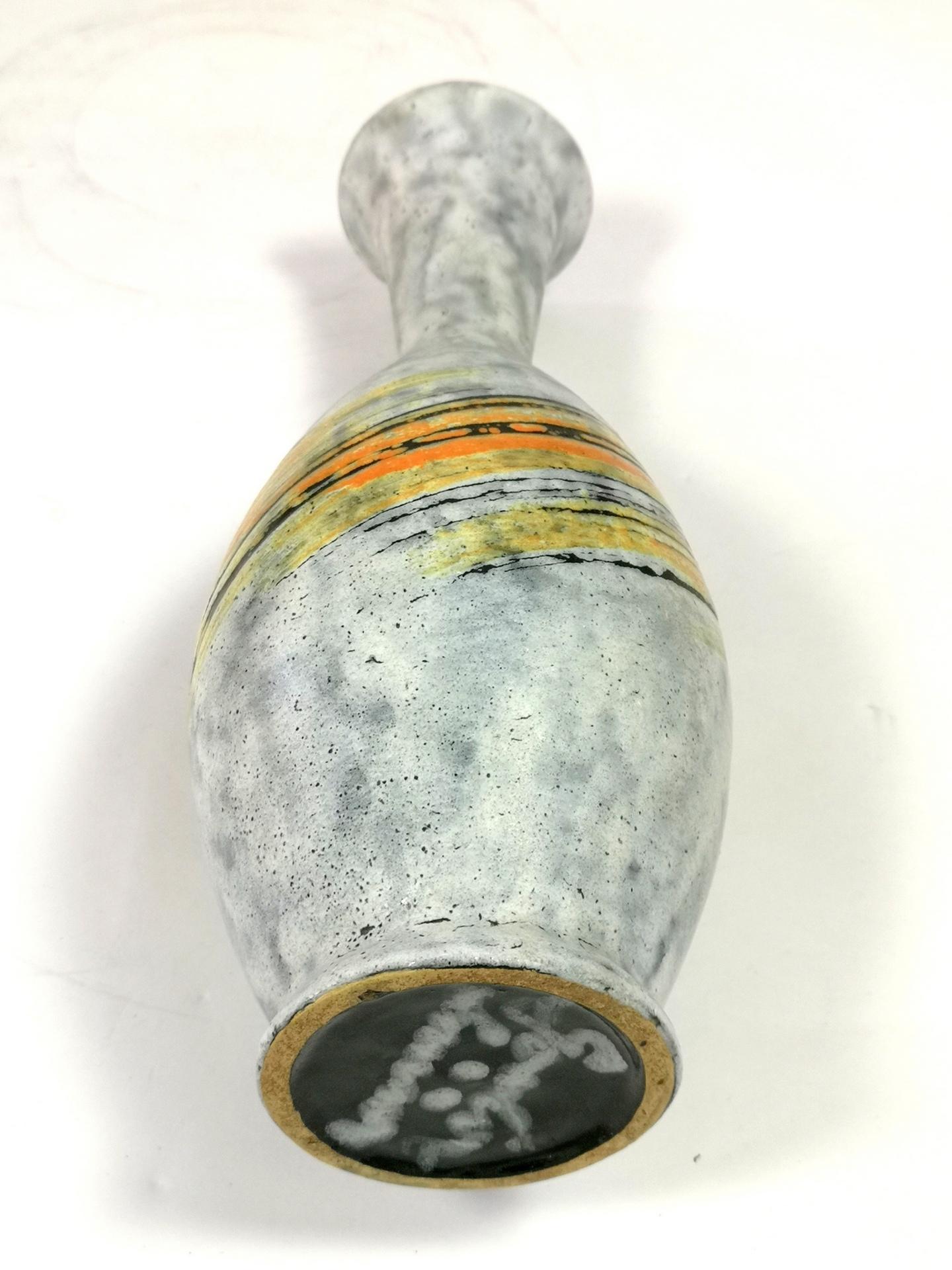Mid-Century Ceramic Vase with Expressive Decor by Livia Gorka, 1970's For Sale 3