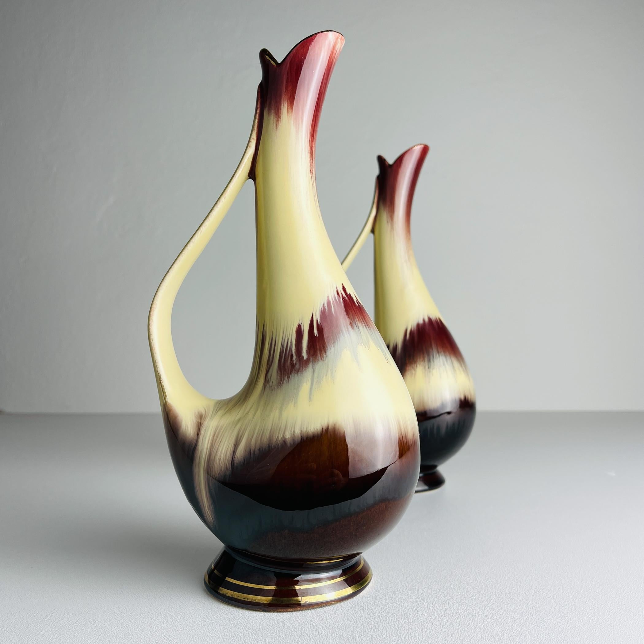 Vasi in ceramica di metà secolo di Bay Keramik, Germania Occidentale, anni '60, set di 2 in vendita 3