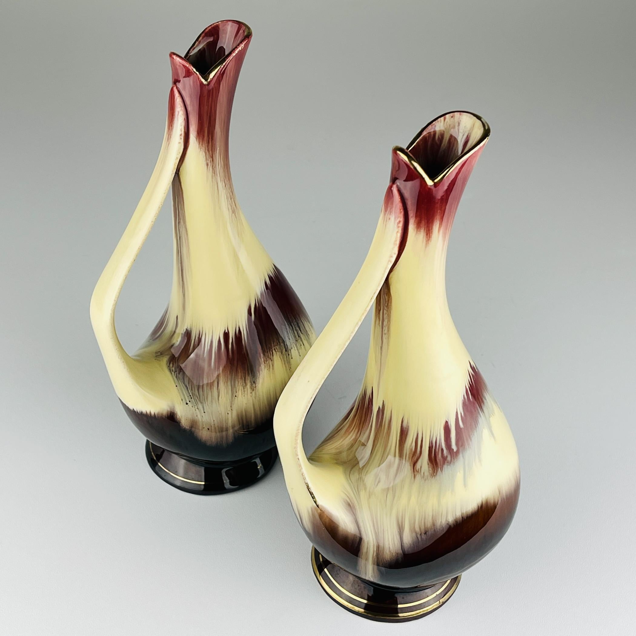 Vasi in ceramica di metà secolo di Bay Keramik, Germania Occidentale, anni '60, set di 2 in vendita 4