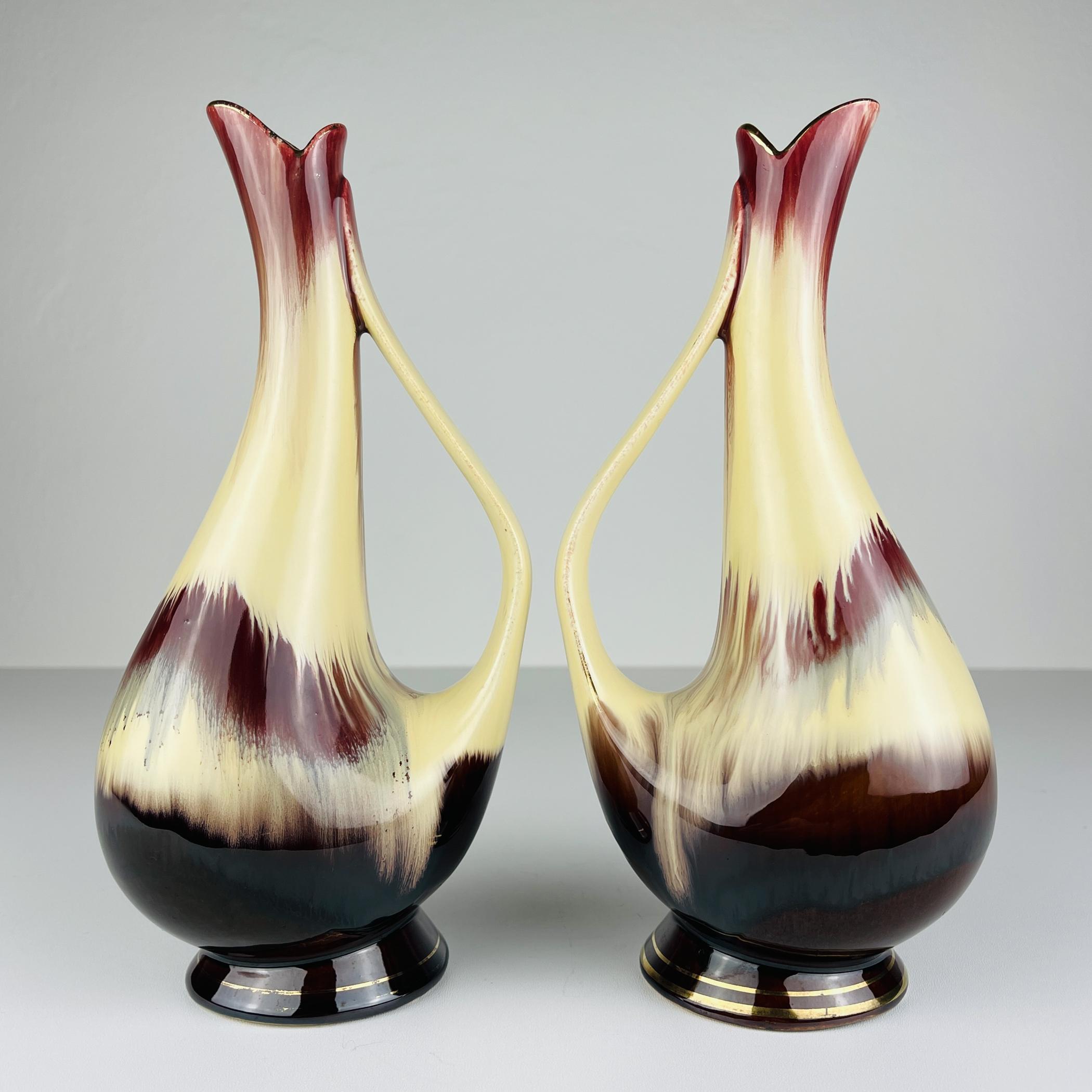 Vasi in ceramica di metà secolo di Bay Keramik, Germania Occidentale, anni '60, set di 2 in vendita 7