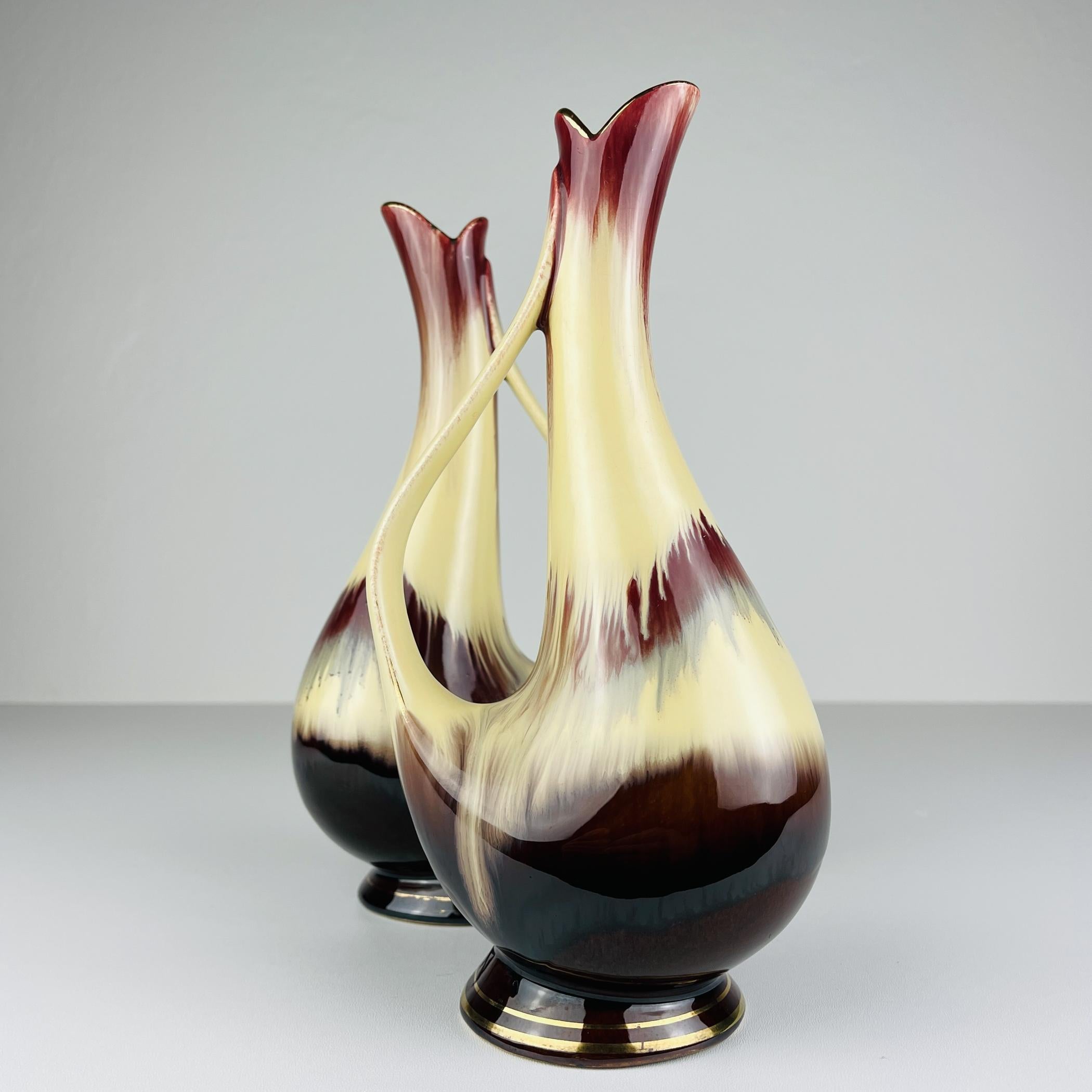 Vasi in ceramica di metà secolo di Bay Keramik, Germania Occidentale, anni '60, set di 2 in vendita 8