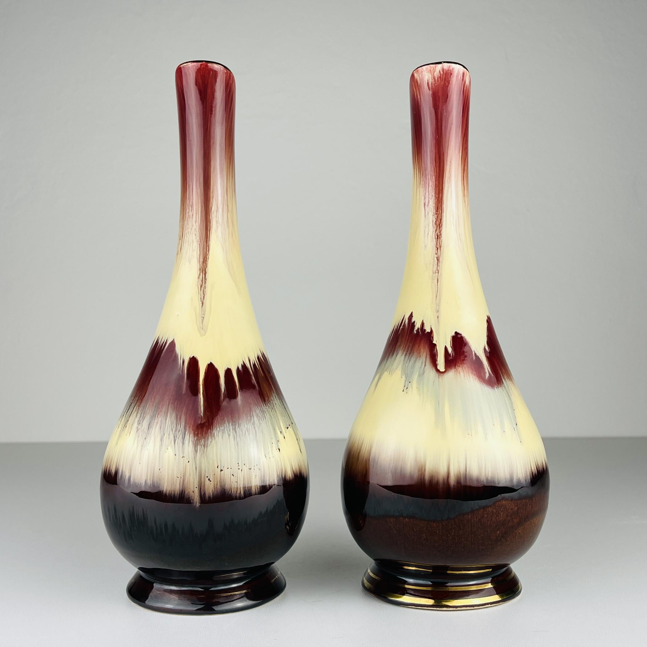 Mid-Century moderno Vasi in ceramica di metà secolo di Bay Keramik, Germania Occidentale, anni '60, set di 2 in vendita
