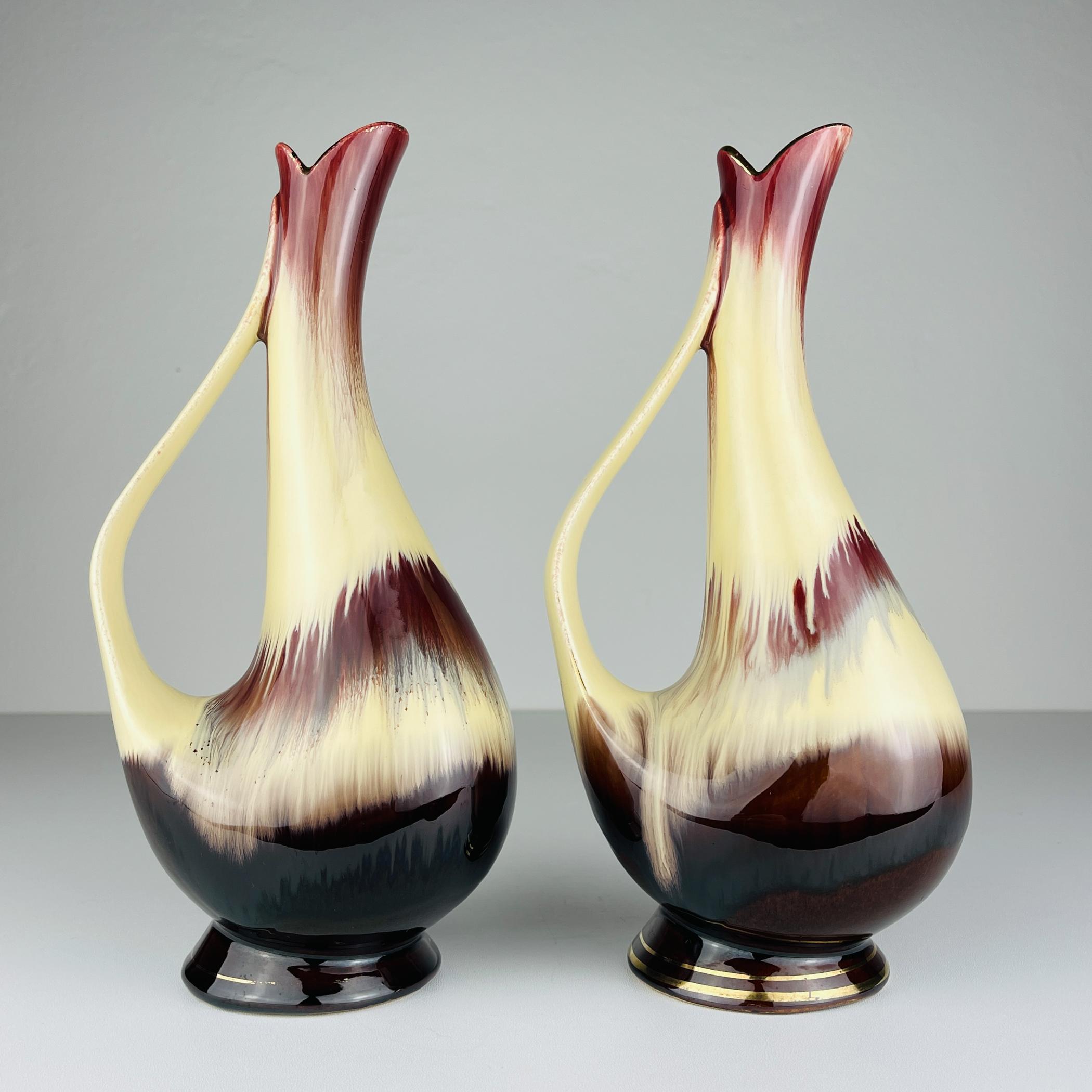 Vasi in ceramica di metà secolo di Bay Keramik, Germania Occidentale, anni '60, set di 2 In condizioni buone in vendita a Miklavž Pri Taboru, SI