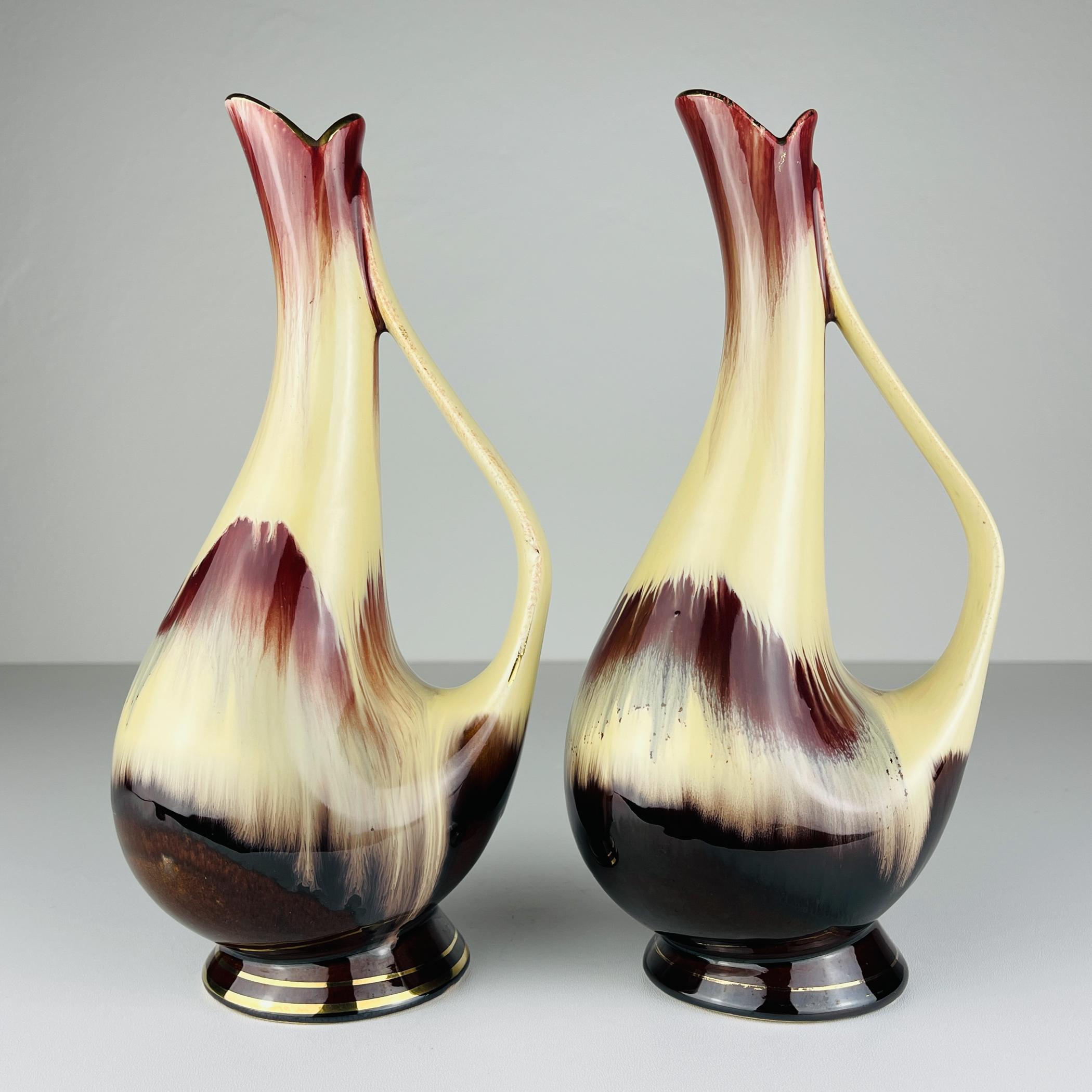 XX secolo Vasi in ceramica di metà secolo di Bay Keramik, Germania Occidentale, anni '60, set di 2 in vendita