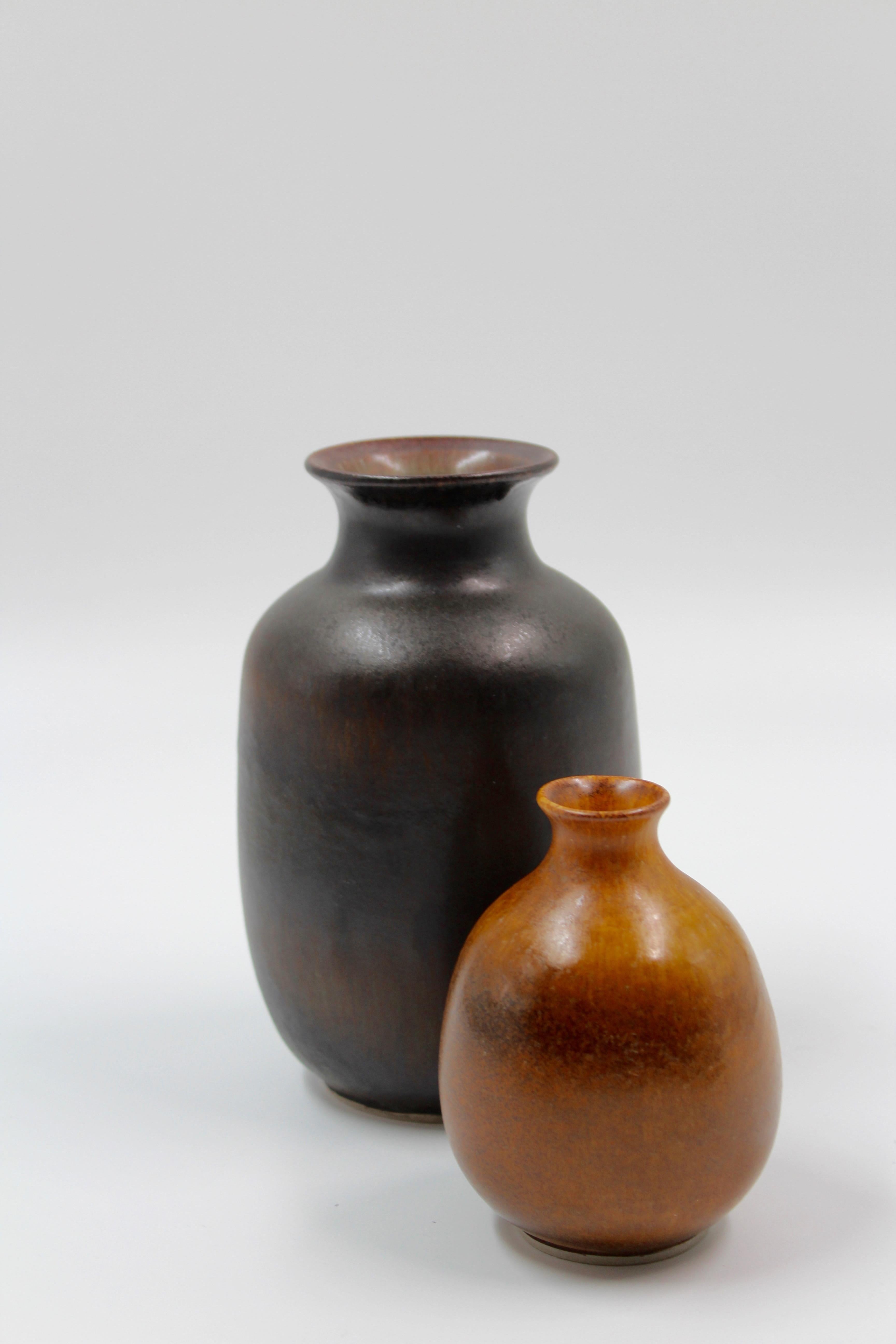 20th Century Midcentury Ceramic Vases by Egon Larsson, Höganäs Keramik, 1950s For Sale