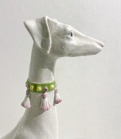 Mid-Century Ceramic Whippet Dog Sculpture, Italy, 1960s