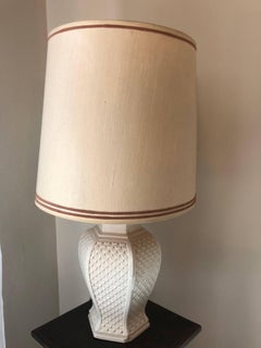 Mid-Century Modern Ceramic White / Beige Lamp, Italy