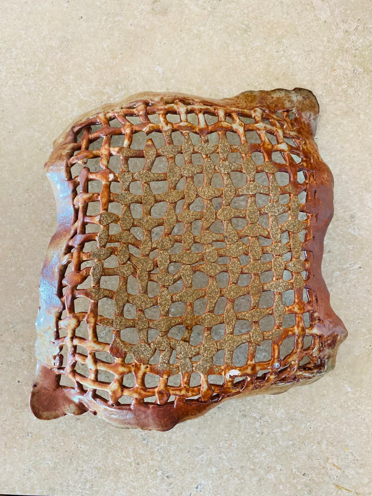 Geflochtene Schale aus Keramik aus der Jahrhundertmitte  im Zustand „Gut“ im Angebot in San Diego, CA